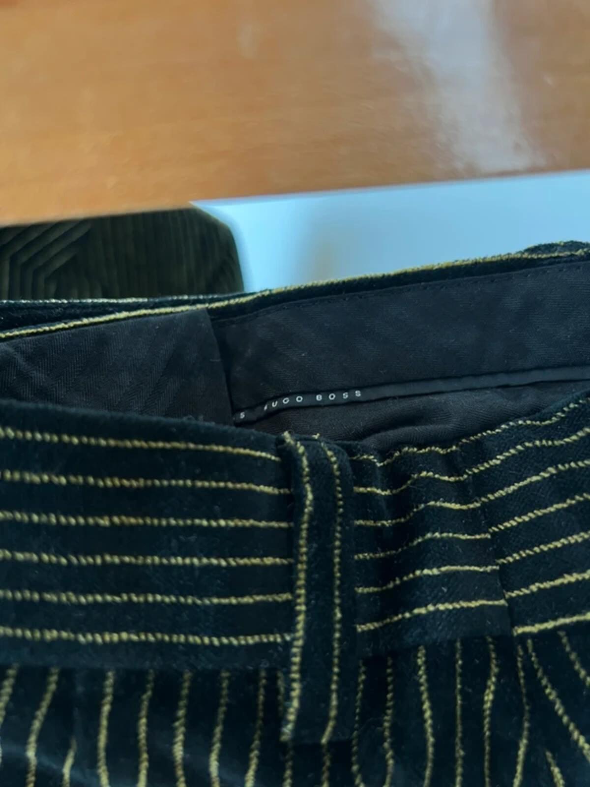 Vintage 80s Hugo Boss Velvet Pin Striped Suit