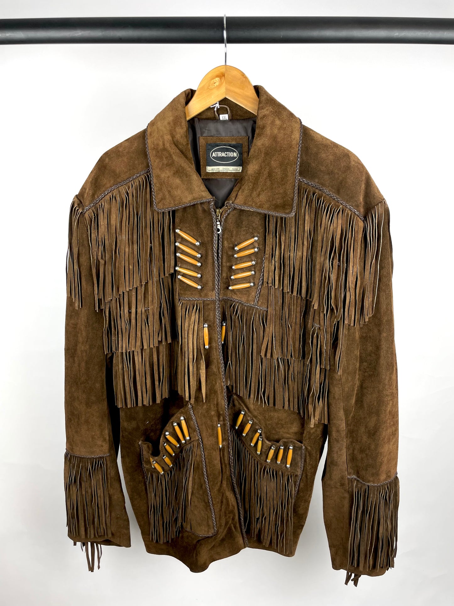 Vintage 90s Attraction Long Suede Tassel Jacket