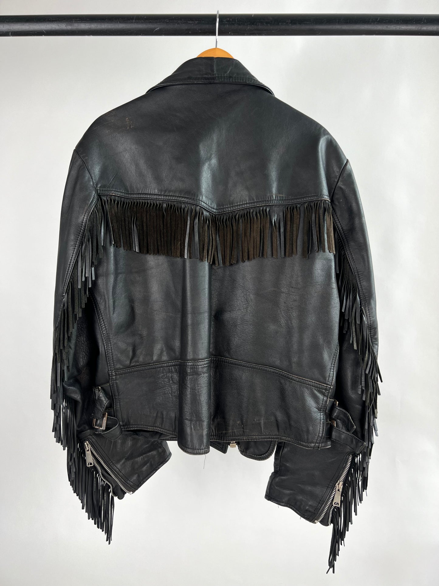 Vintage 90s Leather Tassel Jacket