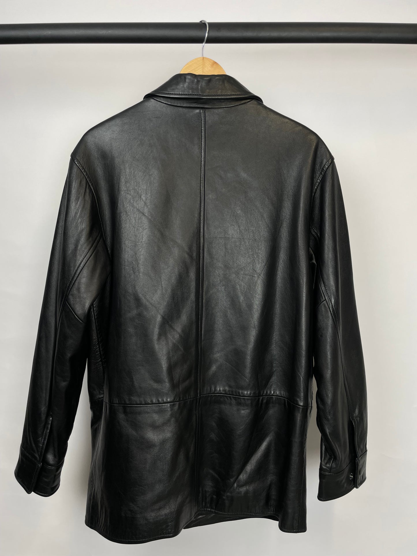 Vintage 90s Andrew Marc New York Long Leather Jacket