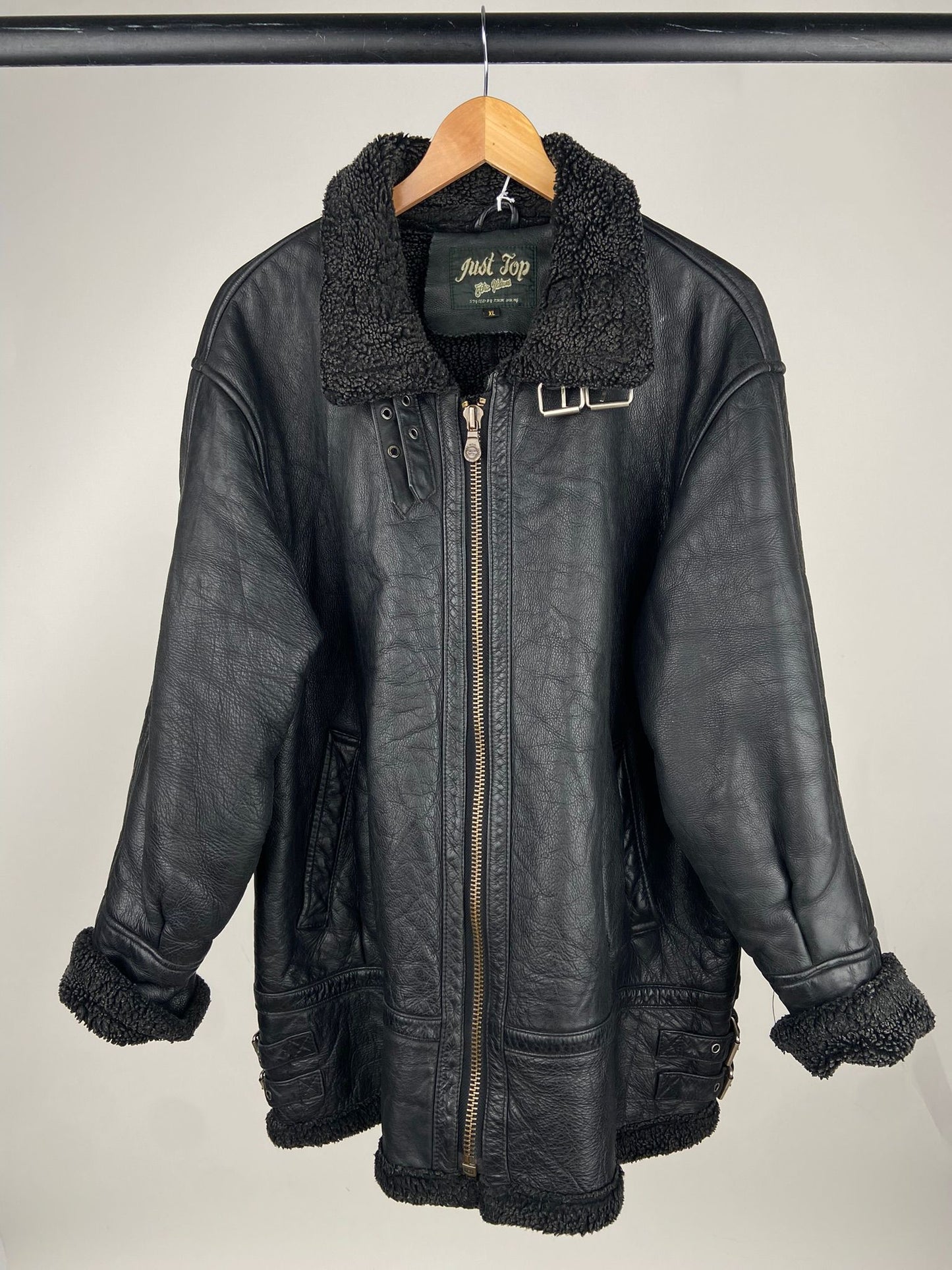 Vintage 80s Leather Aviator Jacket
