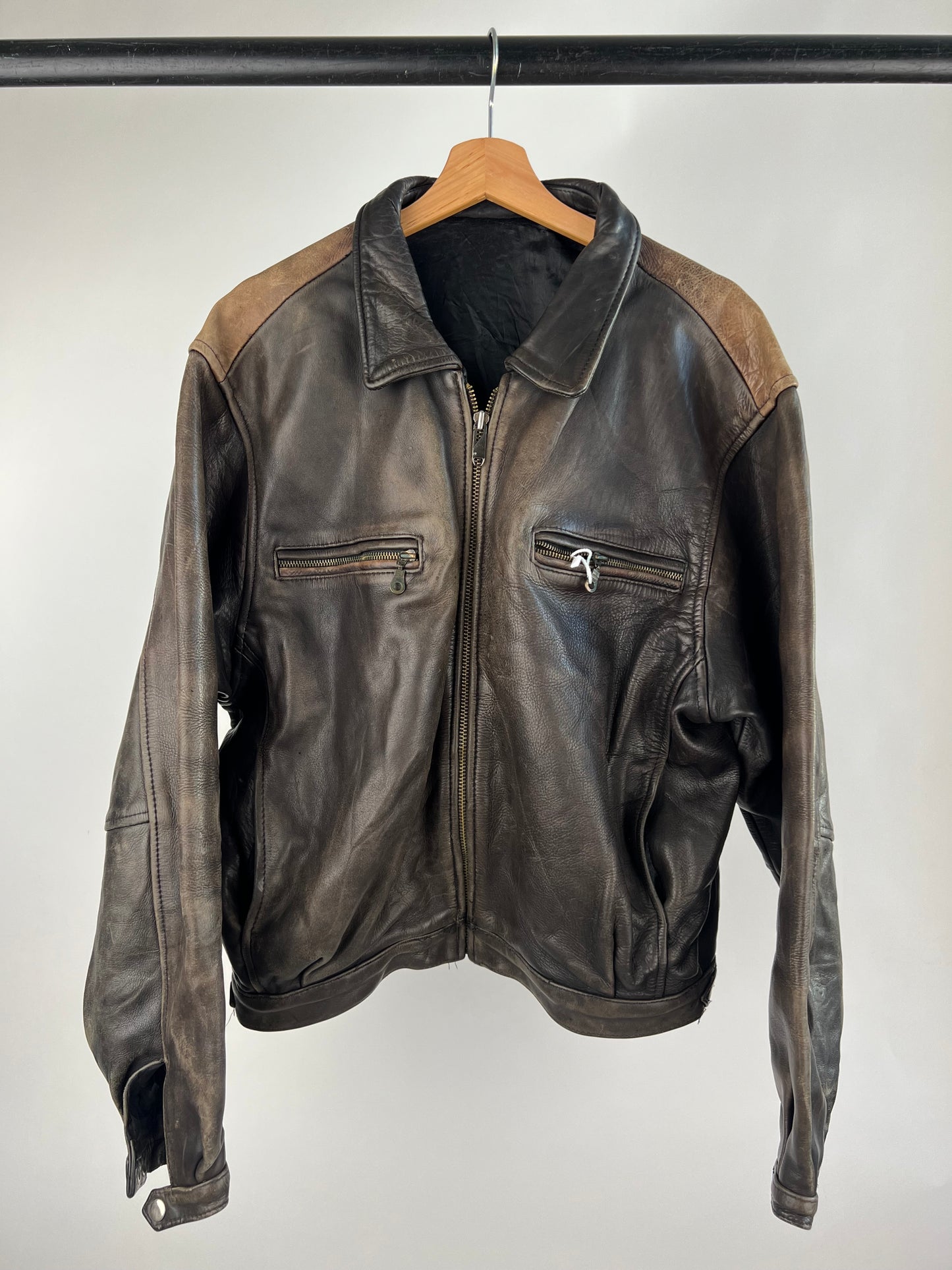 Vintage 90s Distressed Leather Jacket