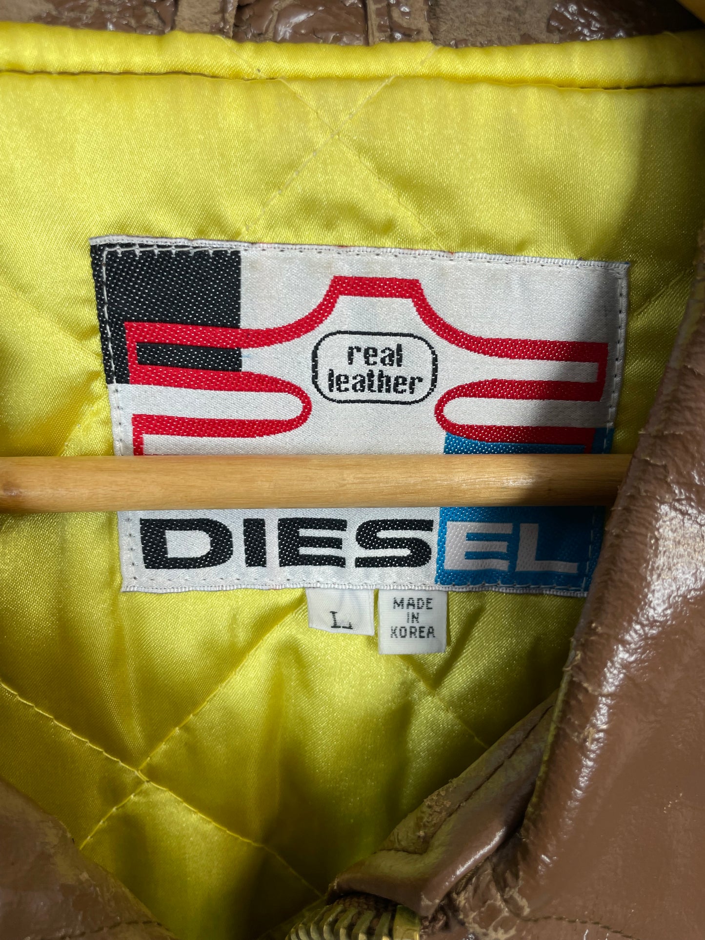 Diesel Original 80s Brown Patent Leather Jacket