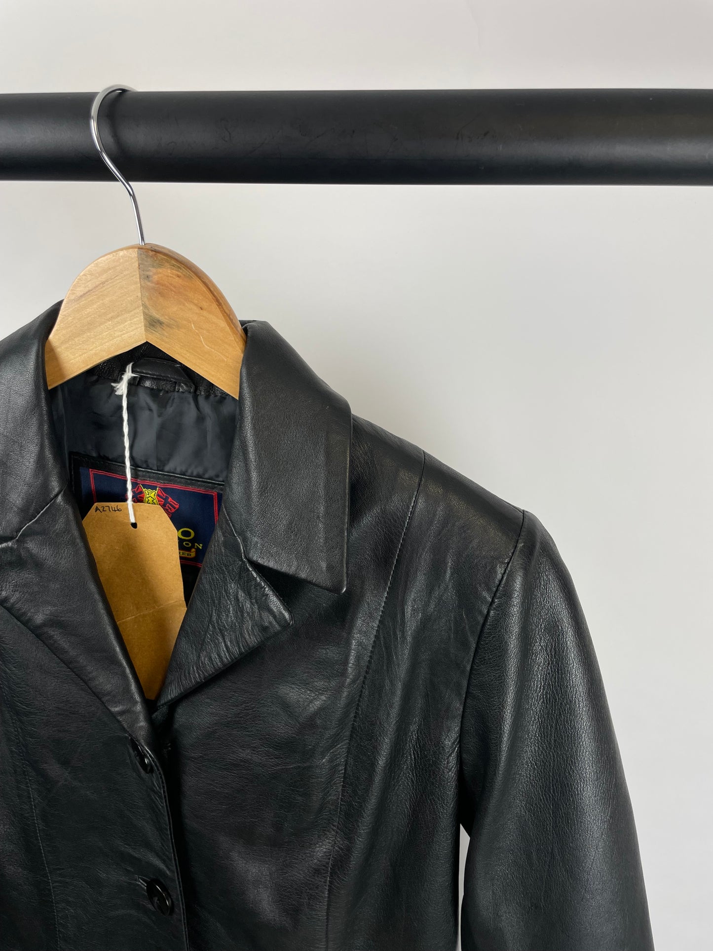Vintage 90s Black Leather Blazer