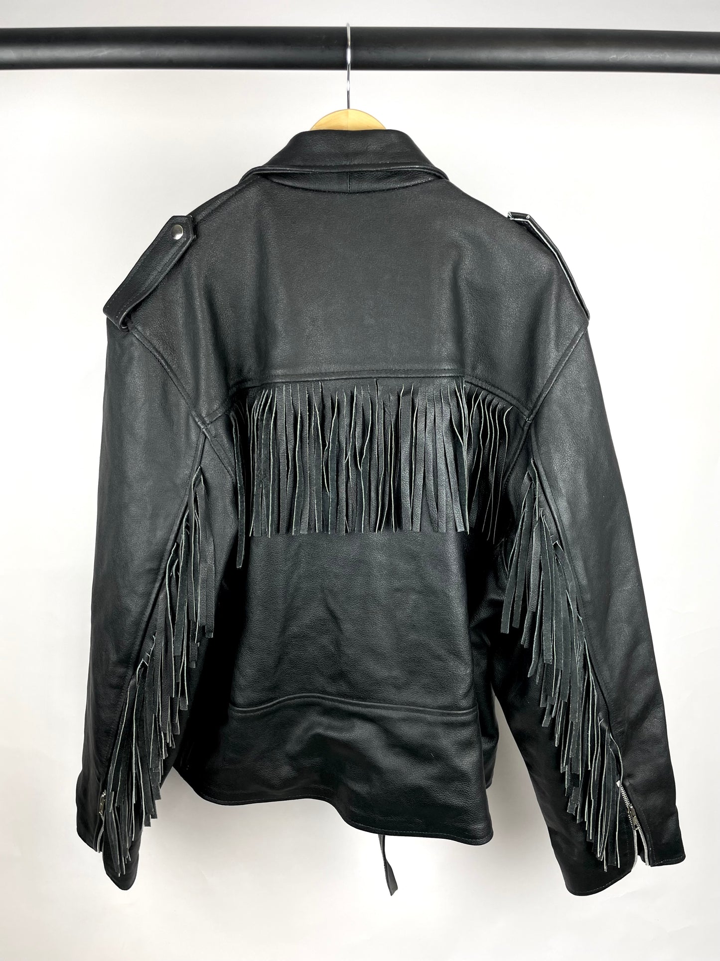 Vintage 90s KA WEARS Tassel Leather Jacket