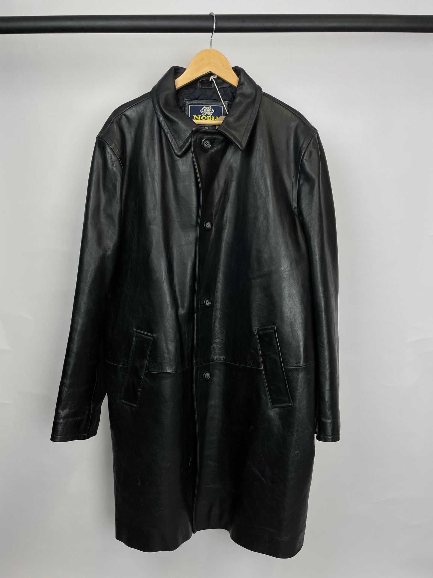 Vintage 90s Noble Long Trench Leather Jacket