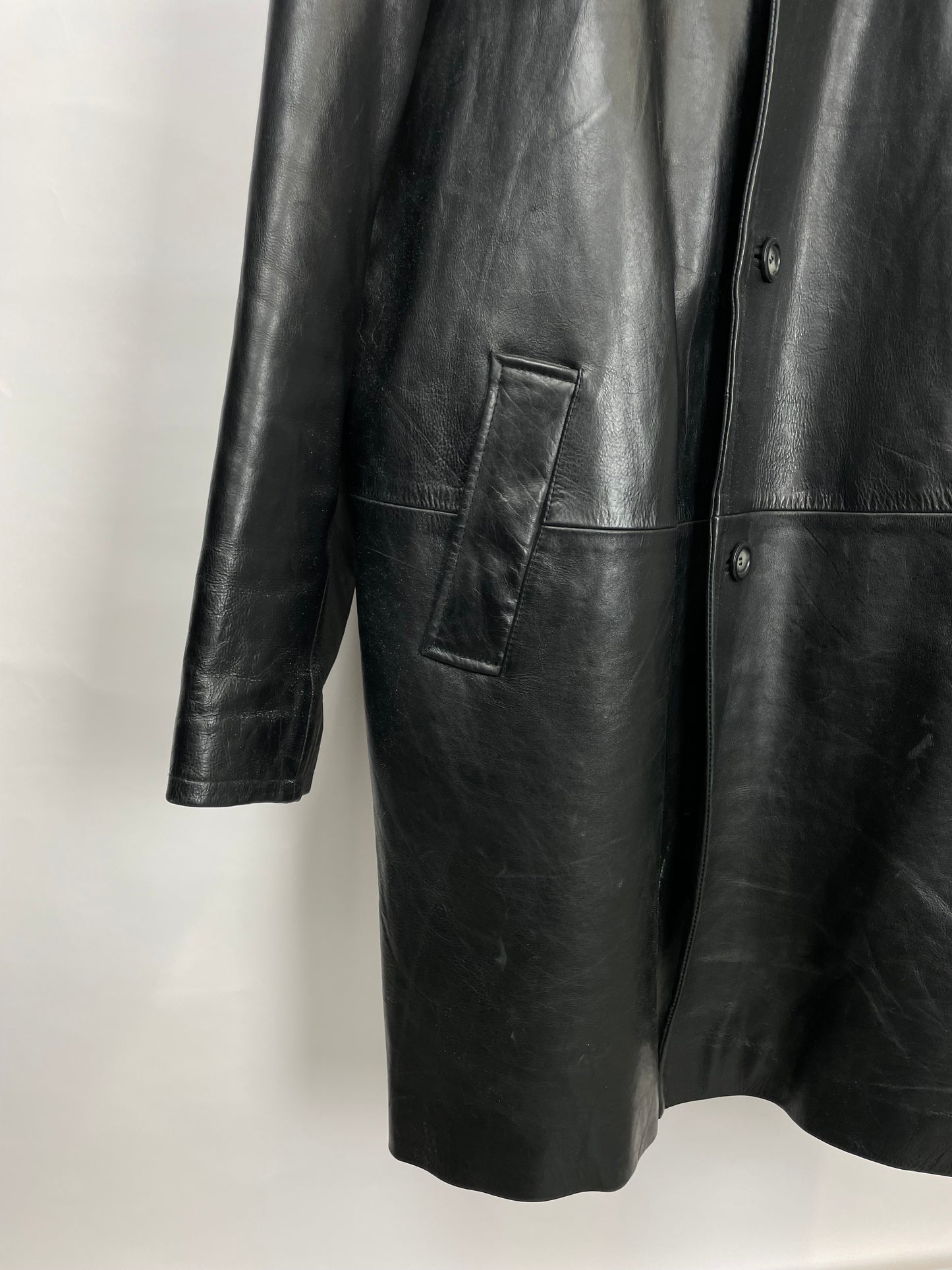 Vintage 90s Noble Long Trench Leather Jacket