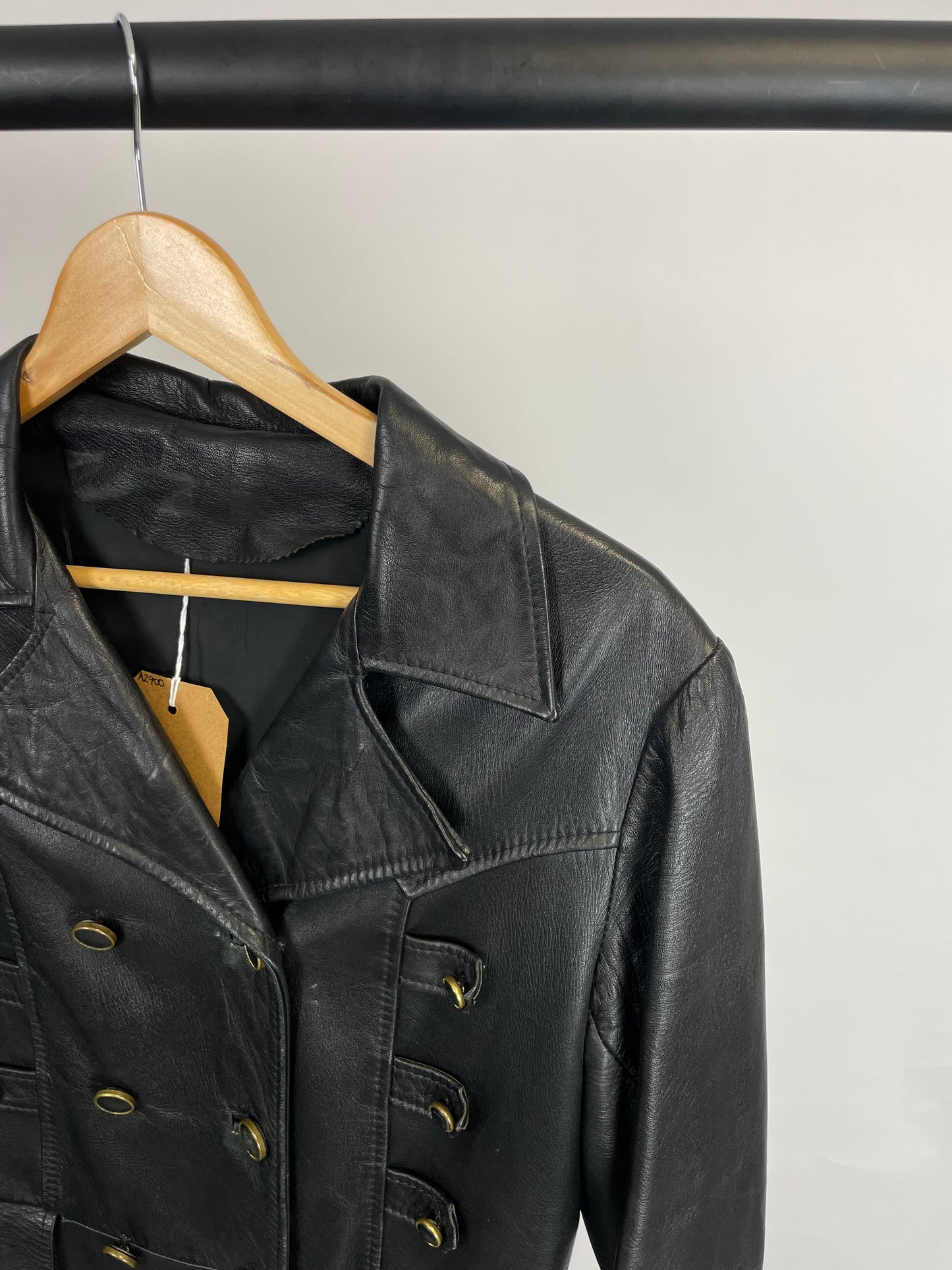Vintage 90s Long Trench Leather Jacket