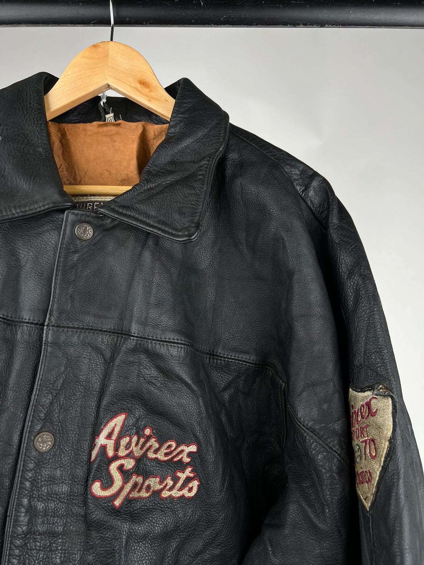 Vintage Avirex 90s Leather Bomber Jacket