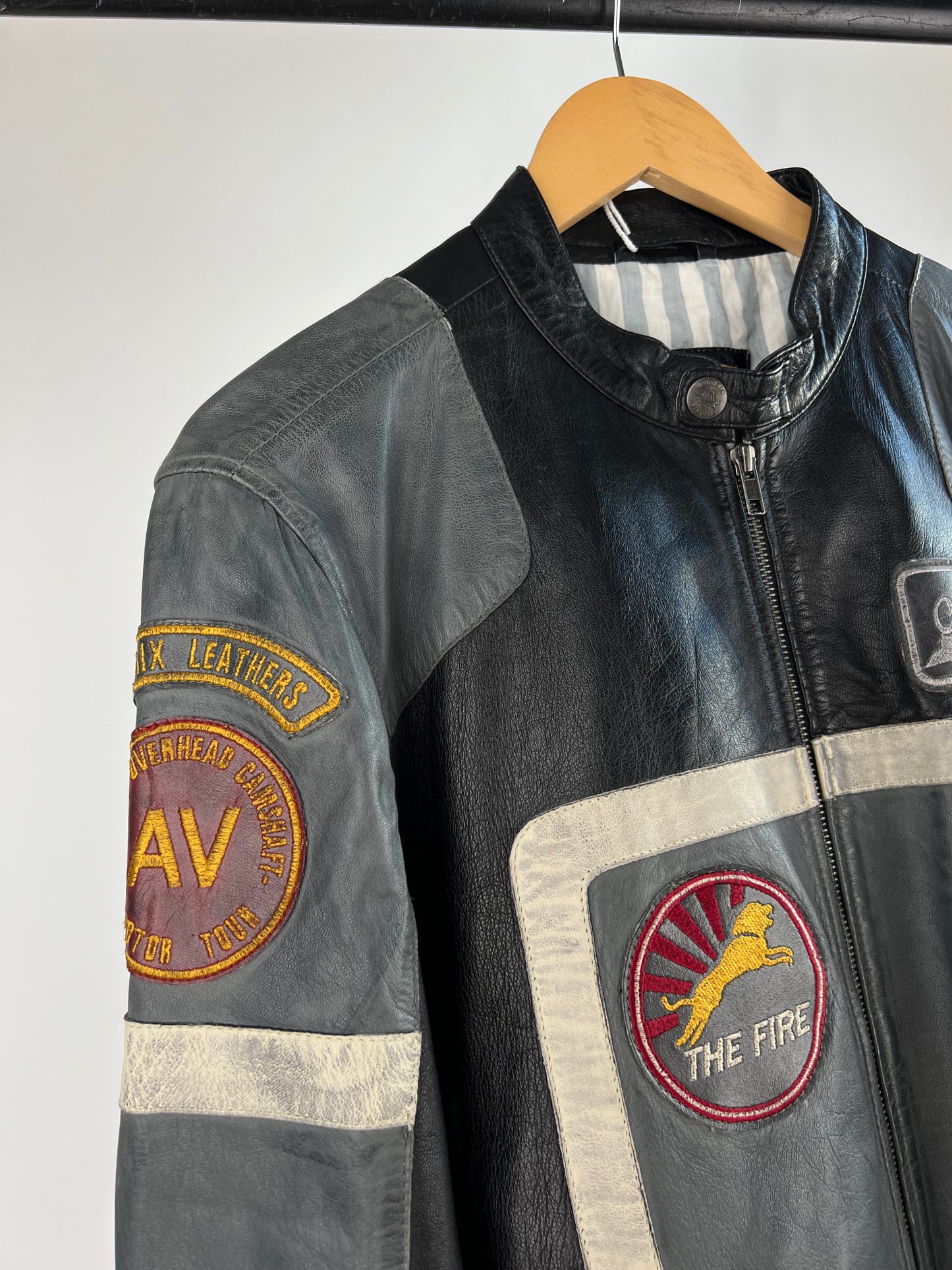 Vintage 90s Aviatrix Leather Motorbike Jacket