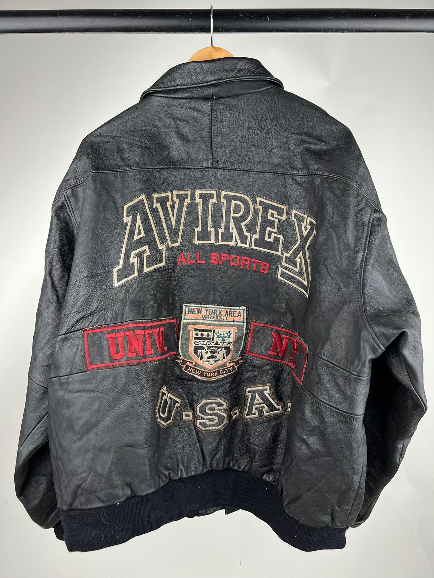 Vintage Avirex 90s Leather Bomber Jacket