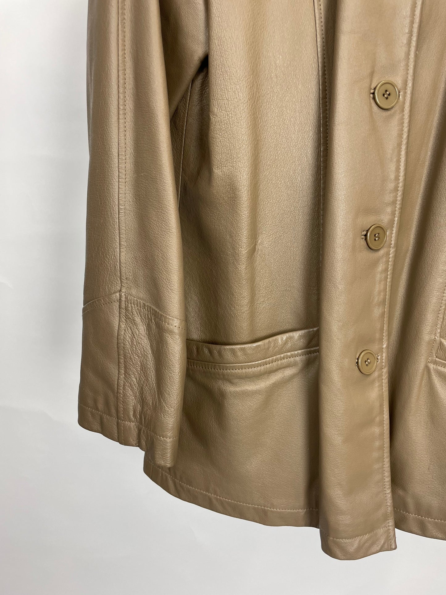 Vintage 90s Milan Taupe Leather Jacket