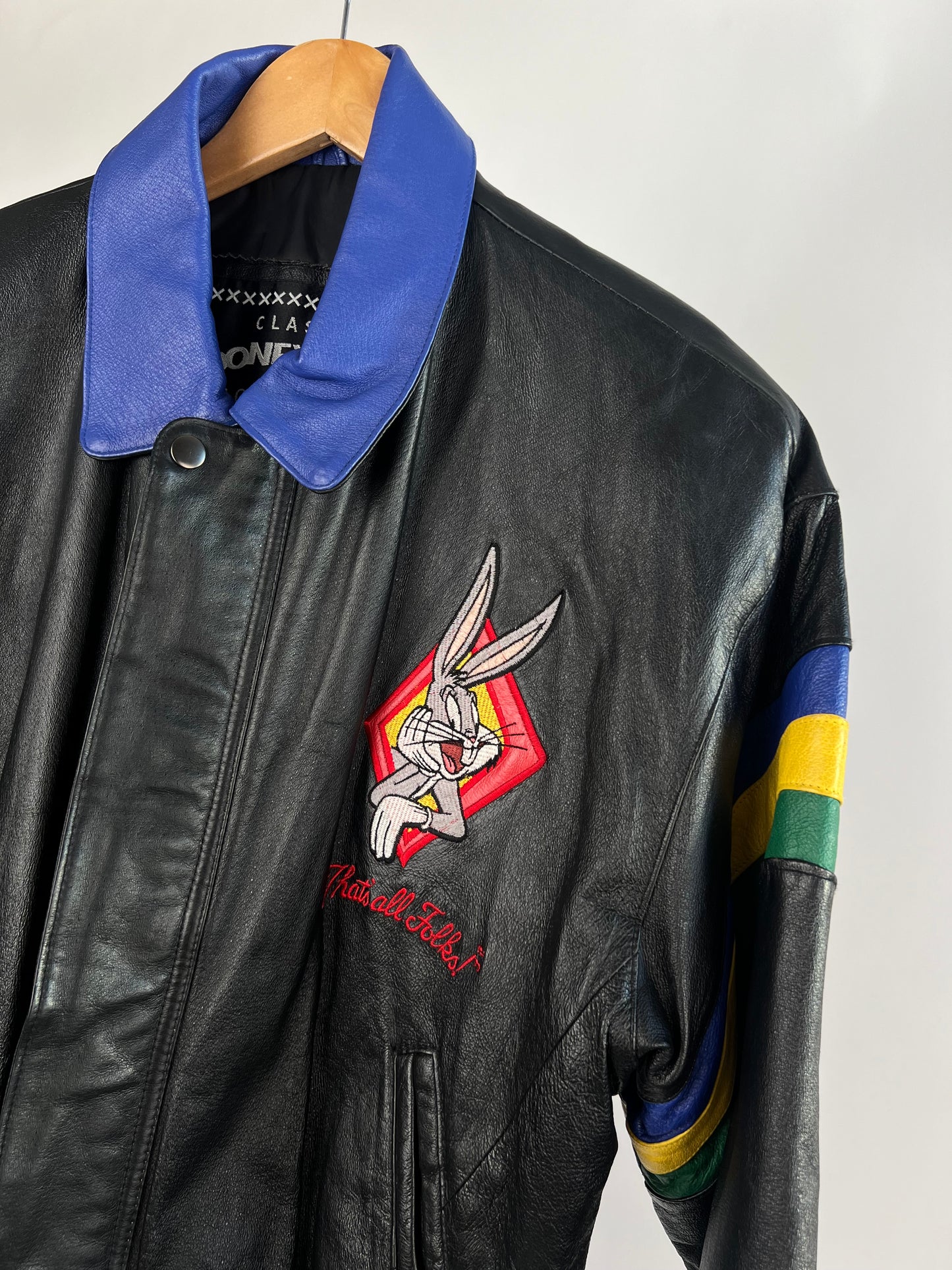 Vintage Looney Tunes 90s Leather Jacket