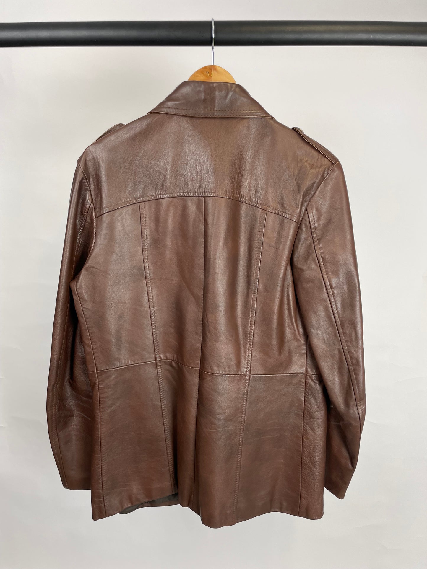 Vintage 80s Hornes Long Leather Jacket