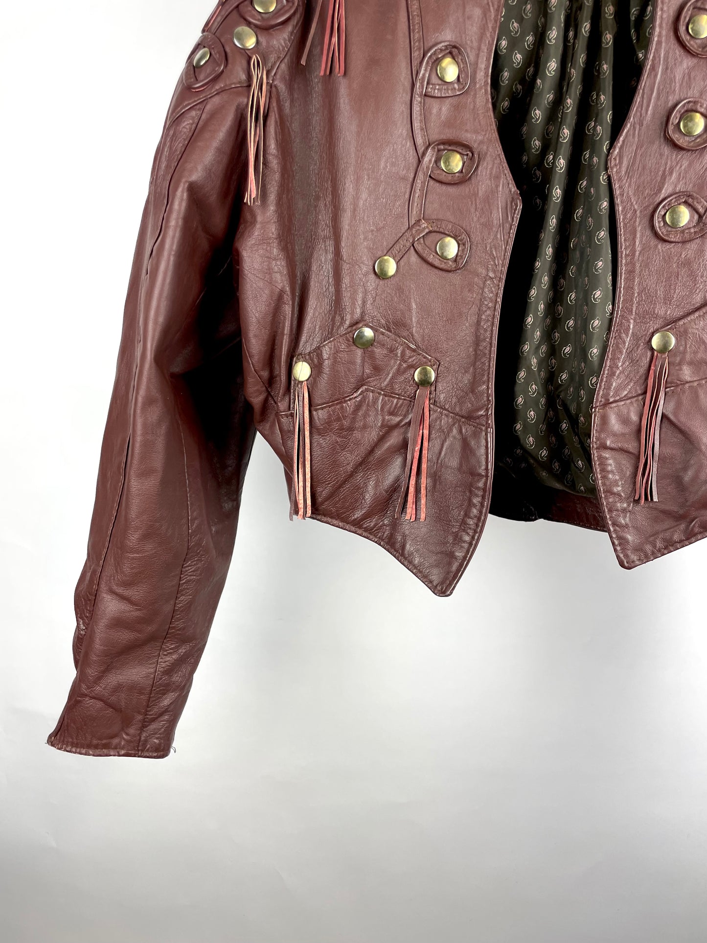 Vintage 90s Leather Tassel Jacket