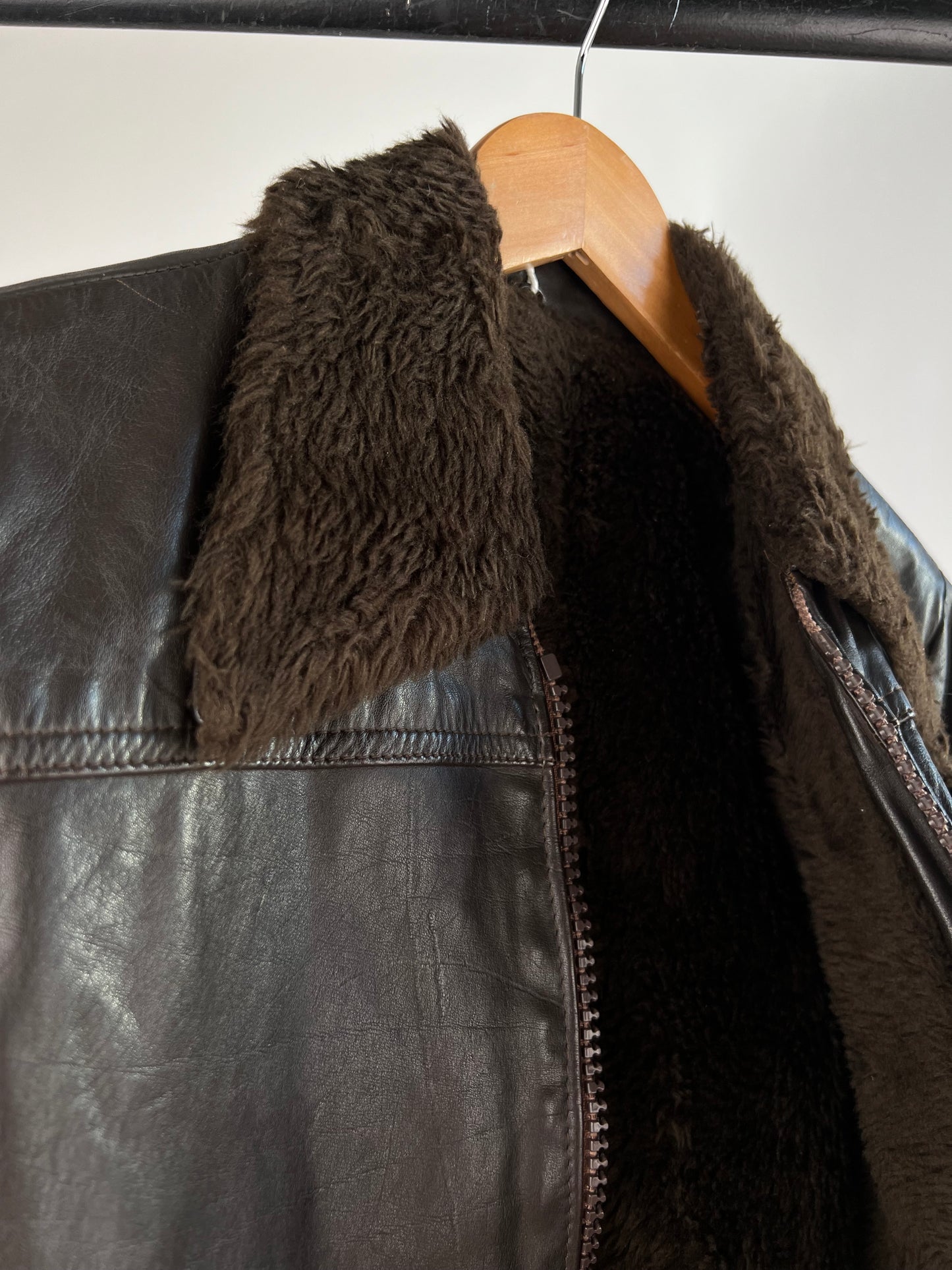 Vintage 70s Brown Leather Aviator Jacket