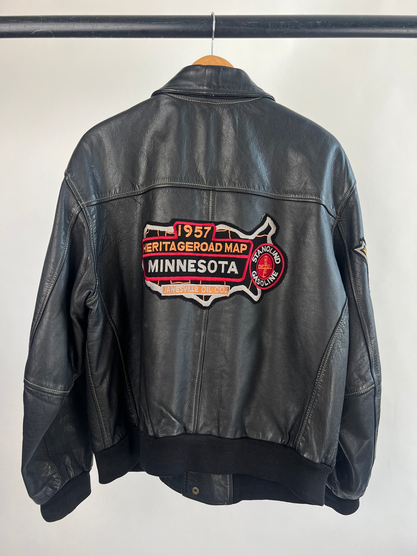 Vintage 90s Minnesota Leather Biker Jacket