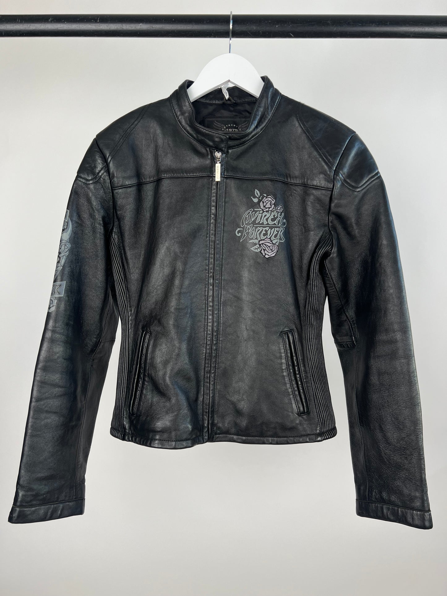 Vintage 90s Avirex USA Leather Biker Jacket