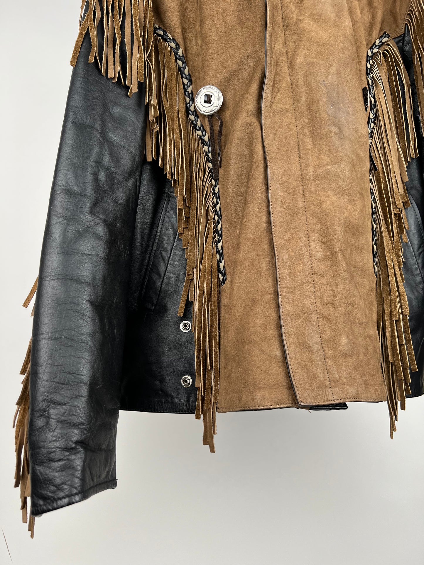 Vintage 90s Leather Tassel Jacket