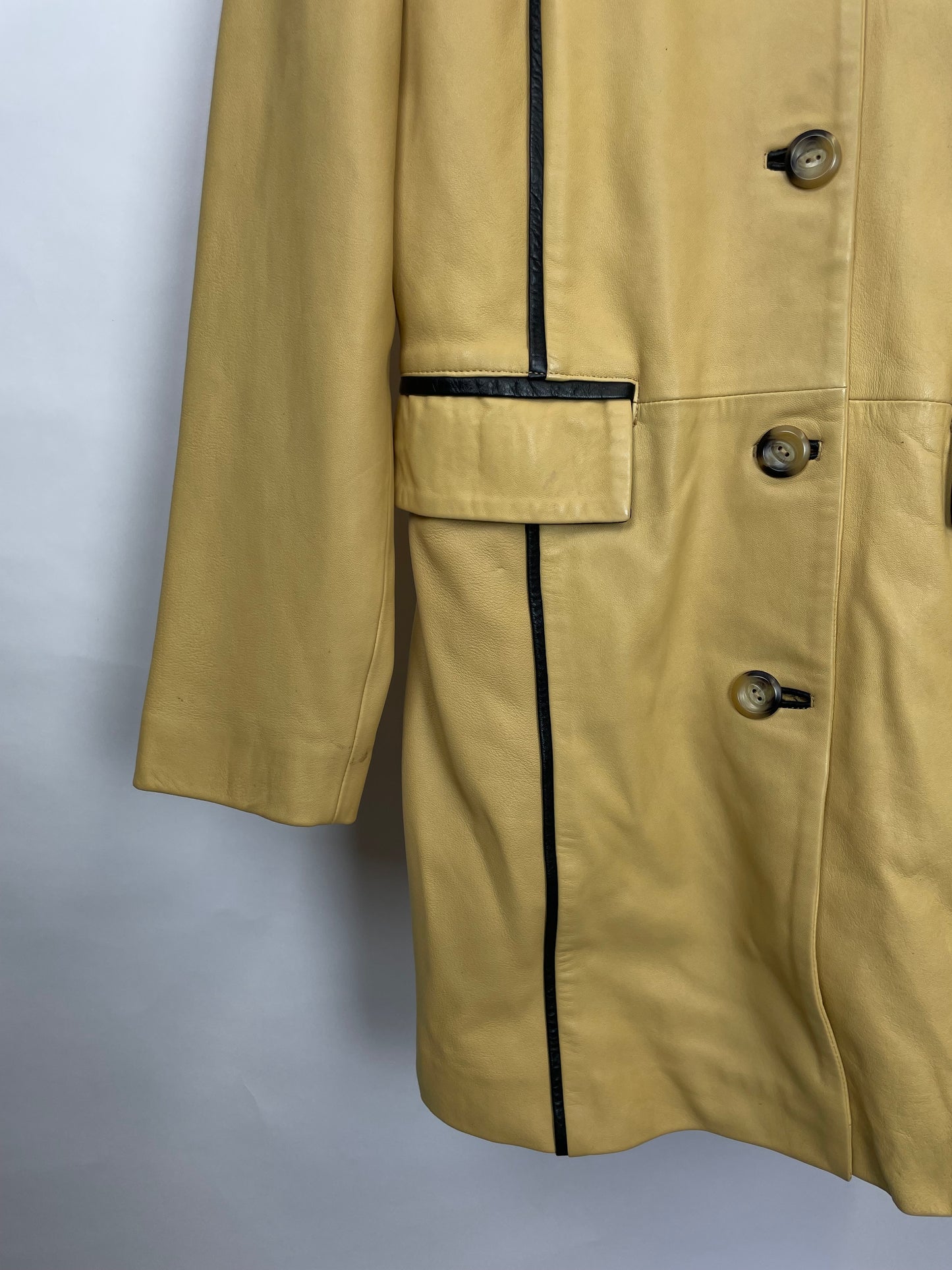 Vintage 90s Vera Pelle Long Leather Jacket