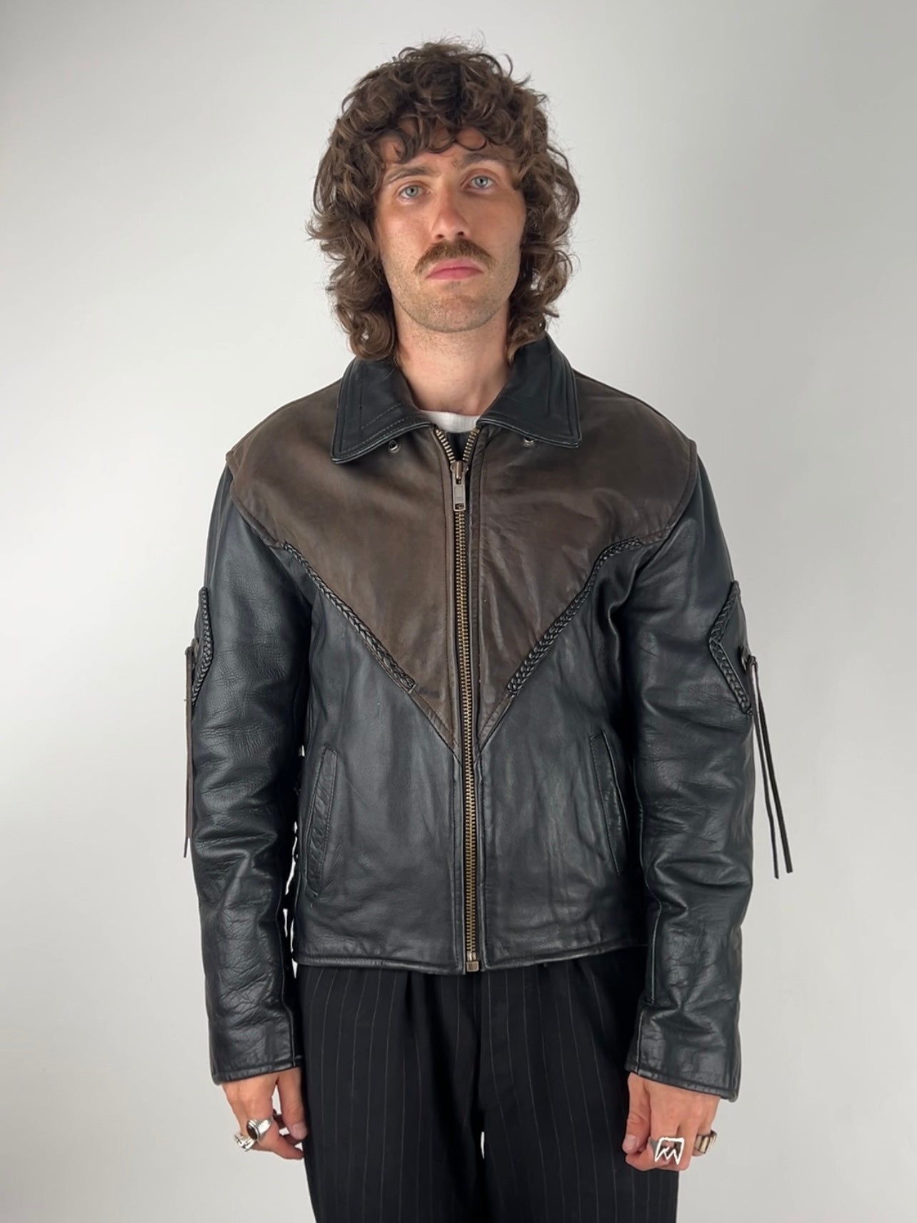 Vintage 90s Leather Tassel Jacket