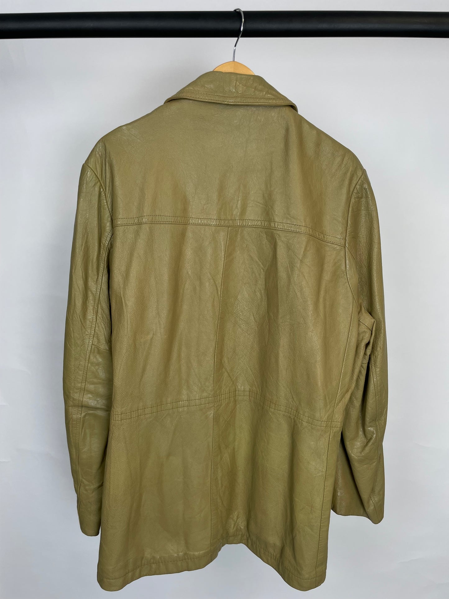 Vintage 70s Genuine Grais Camel Long Leather Jacket