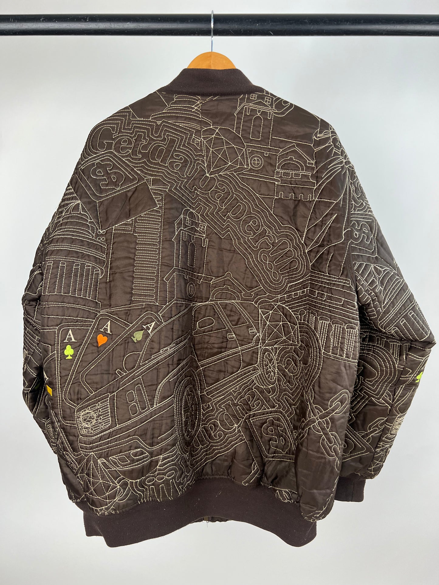 Vintage 90s Five Elementz One Hundred Dollars Bomber Jacket
