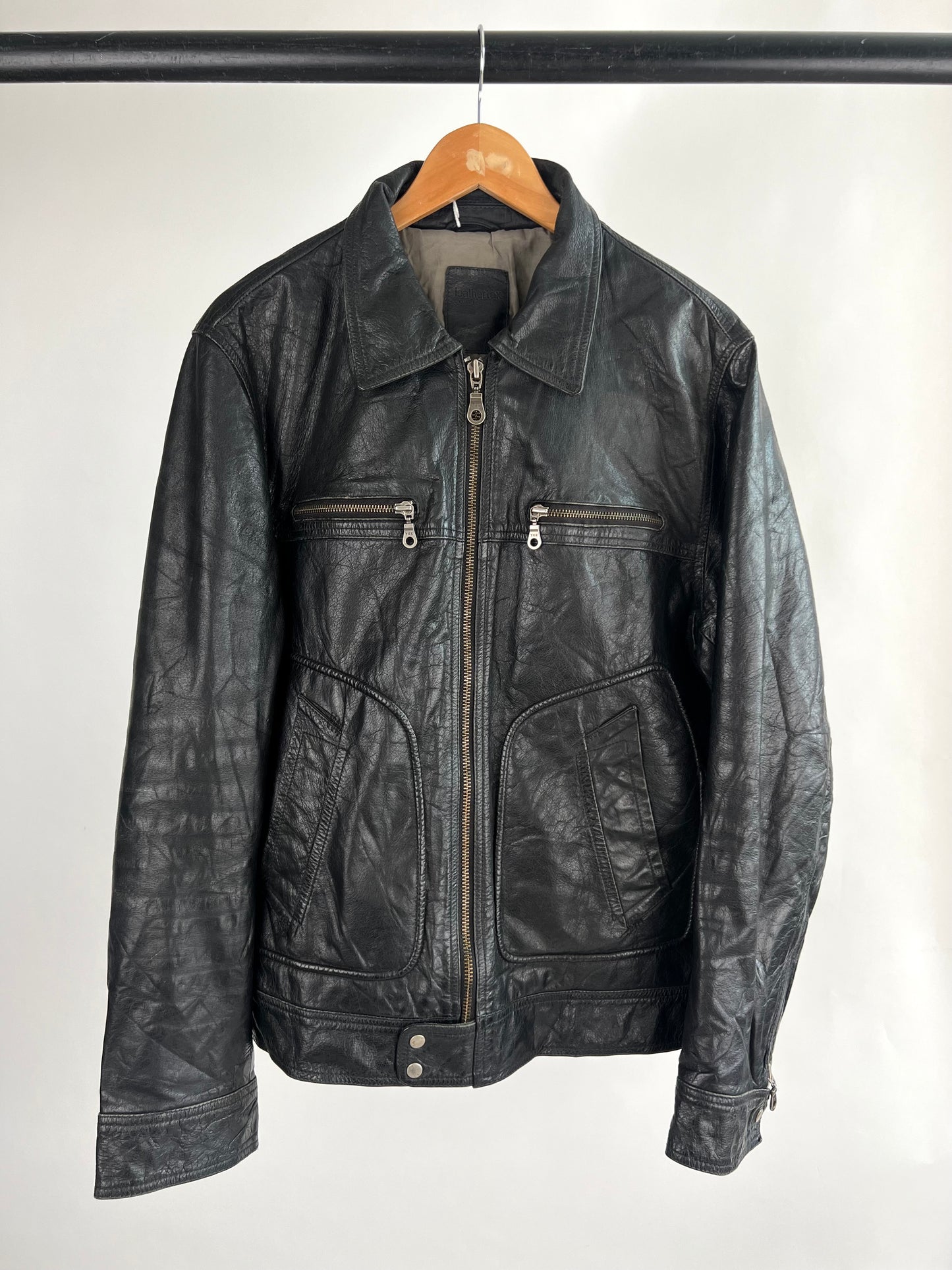 Vintage 90s Black Leather Jacket