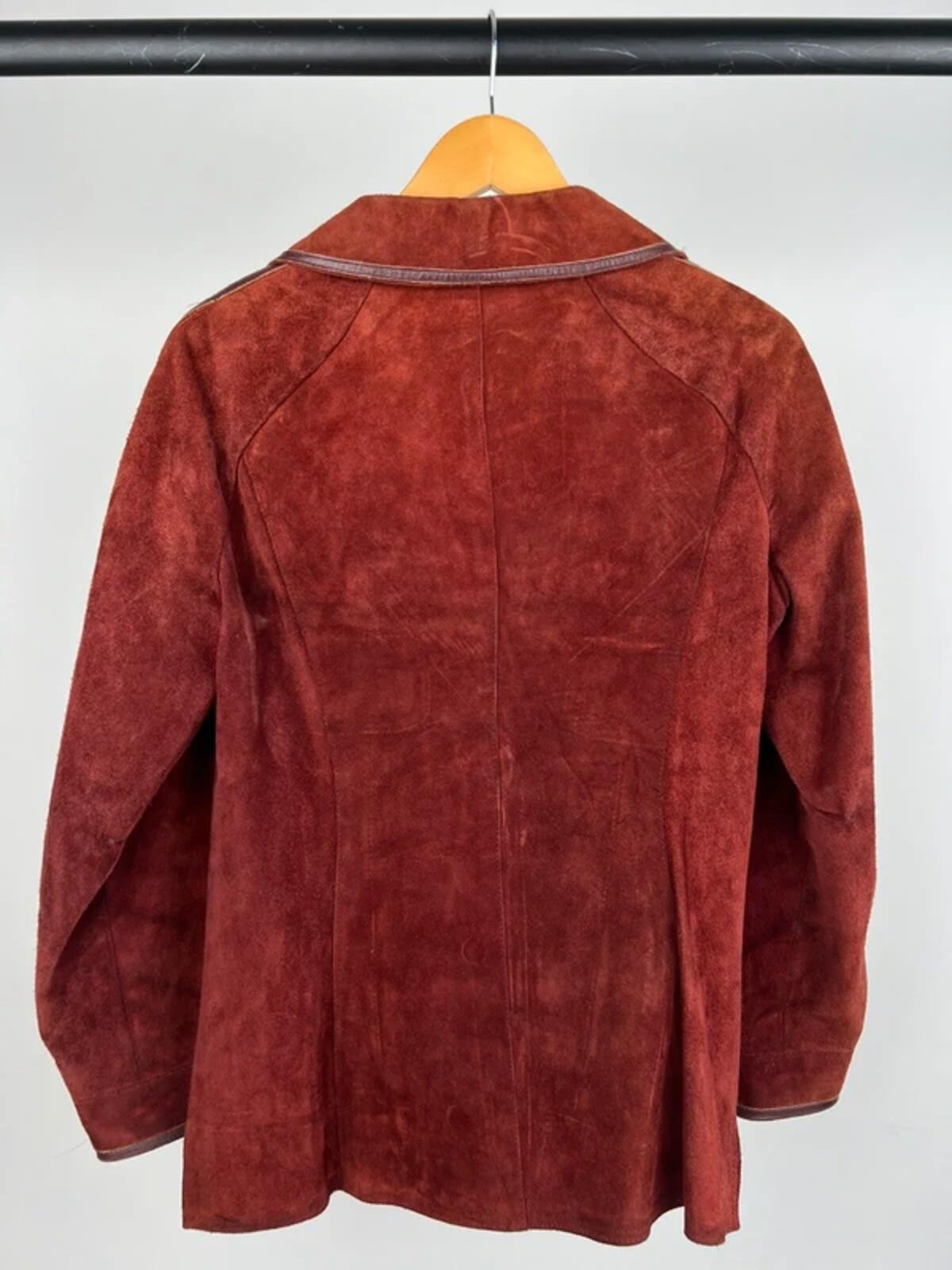 Vintage 60s Suede Two Piece Skirt Suit
