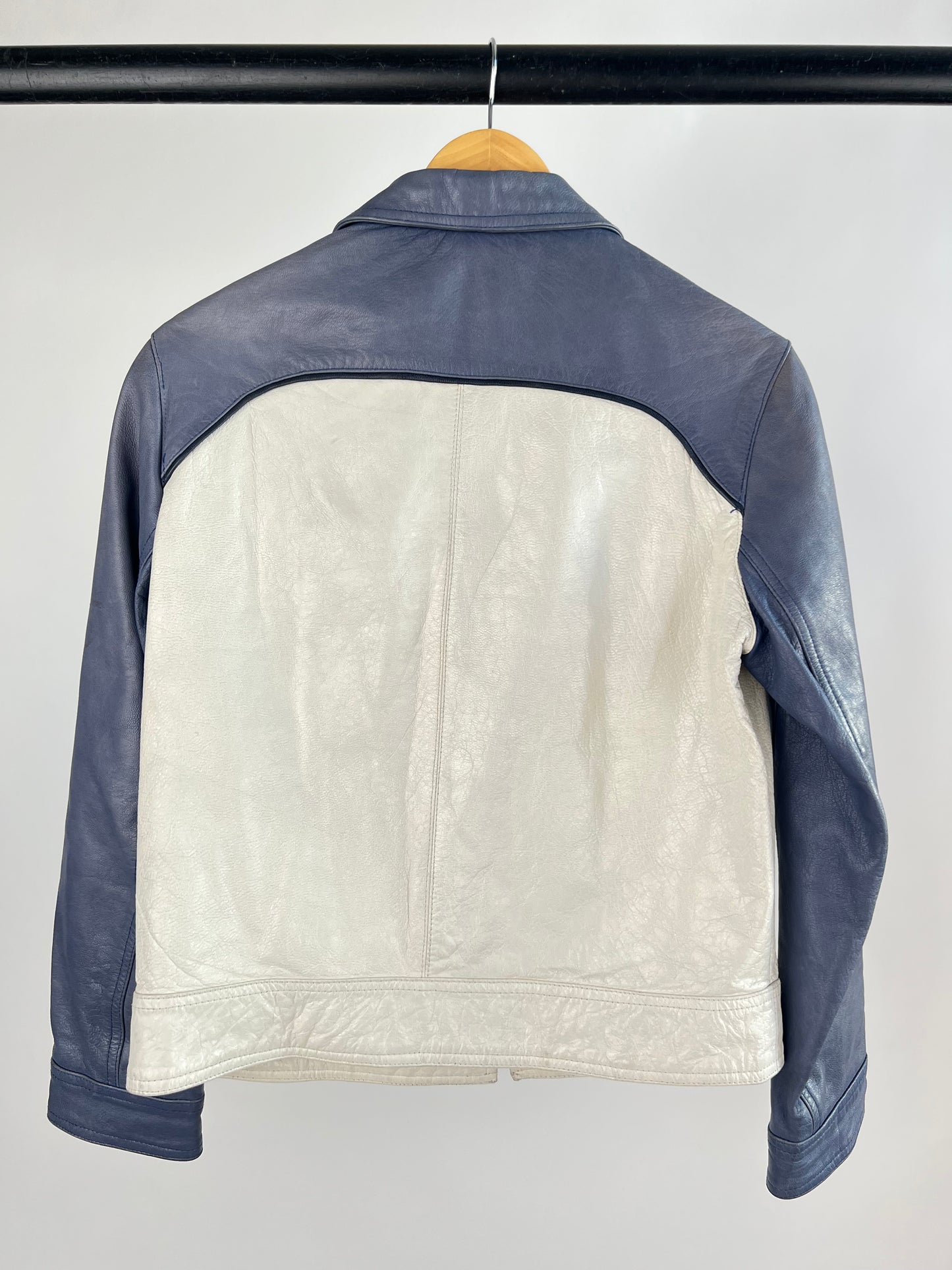 Vintage 90s Two Tone Leather Biker Jacket
