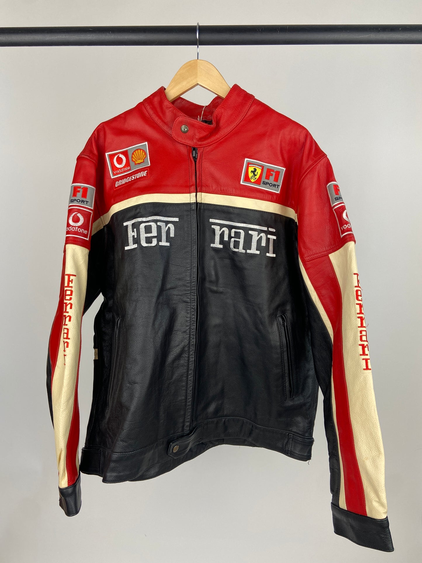 Ferrari Michael Schumacher 90s Leather Motorbike Jacket