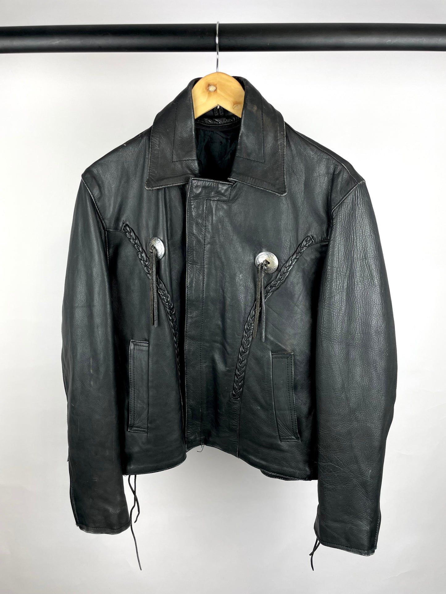 Vintage 90s Tassel Leather Jacket