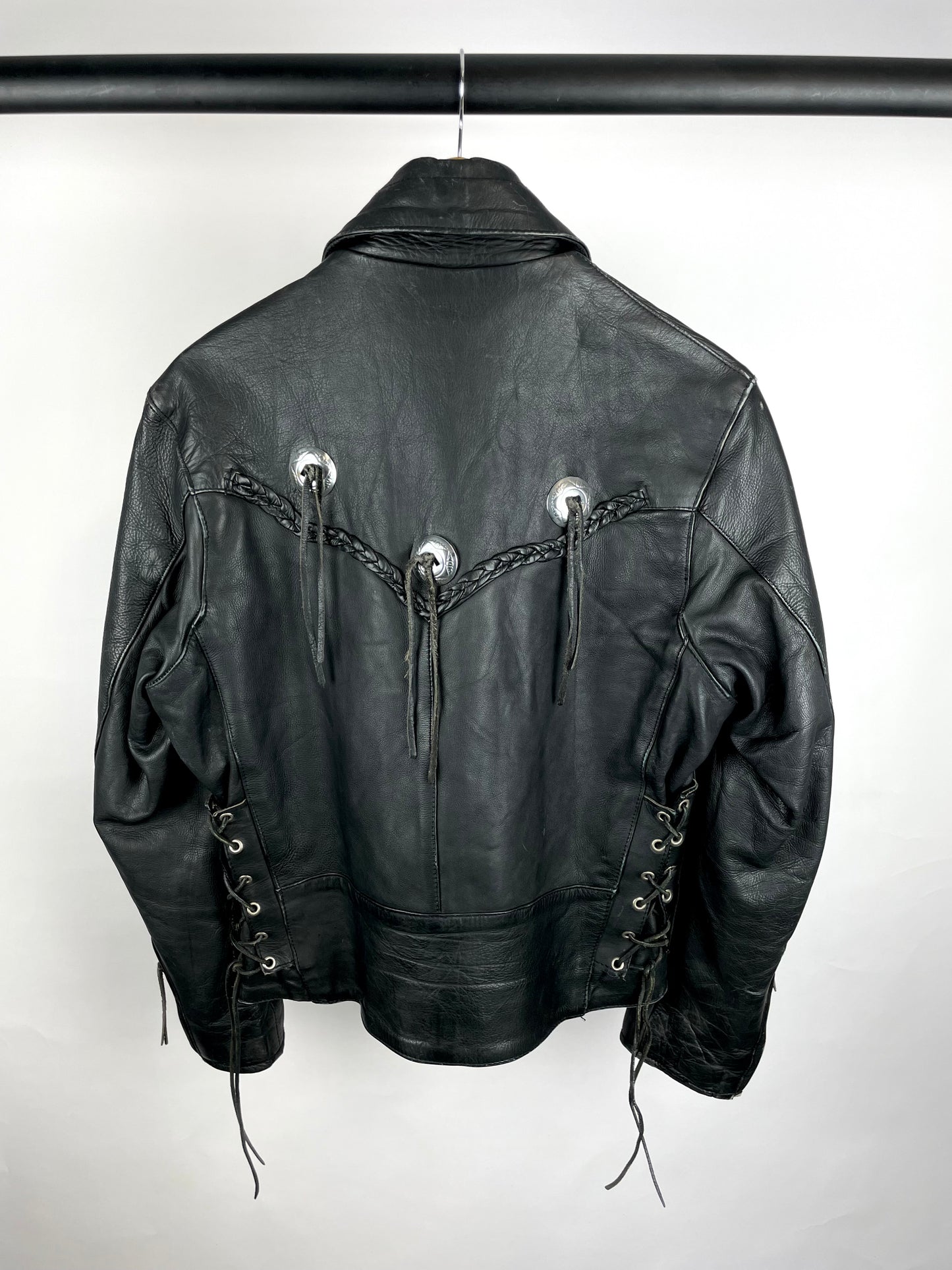 Vintage 90s Tassel Leather Jacket