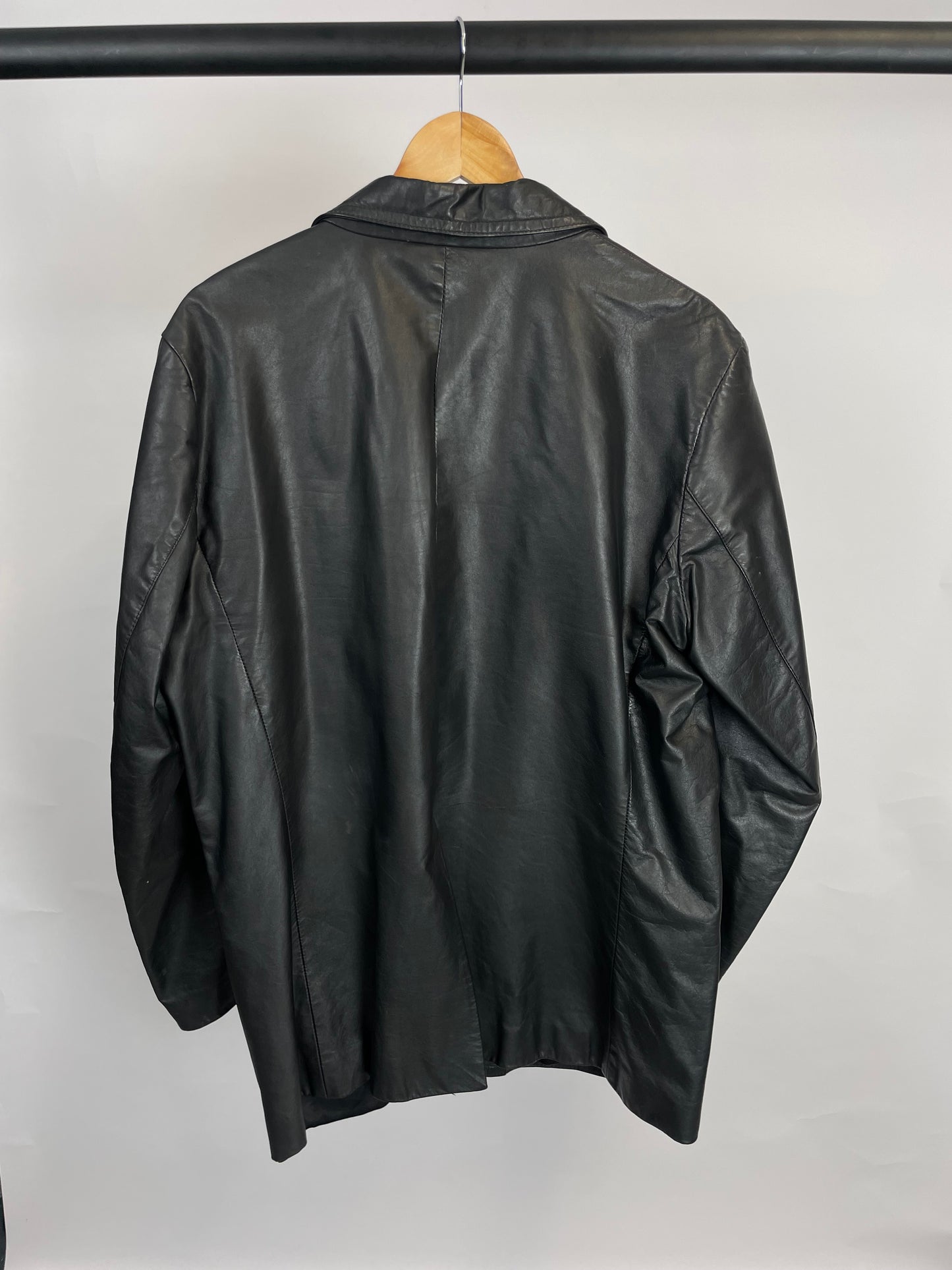 Vintage 90s Long Leather Jacket