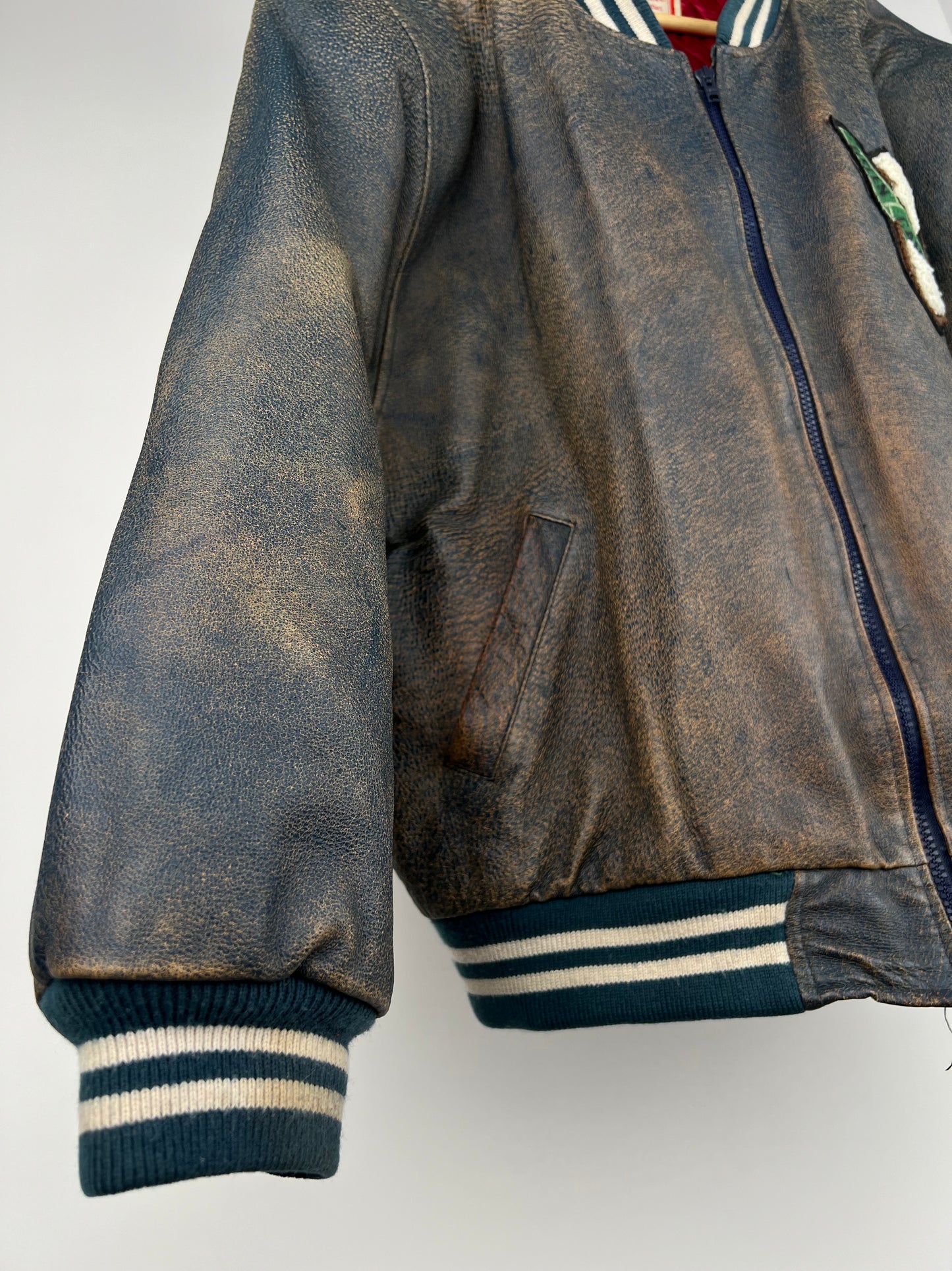 Vintage 90s Indian.S Leather Bomber Jacket
