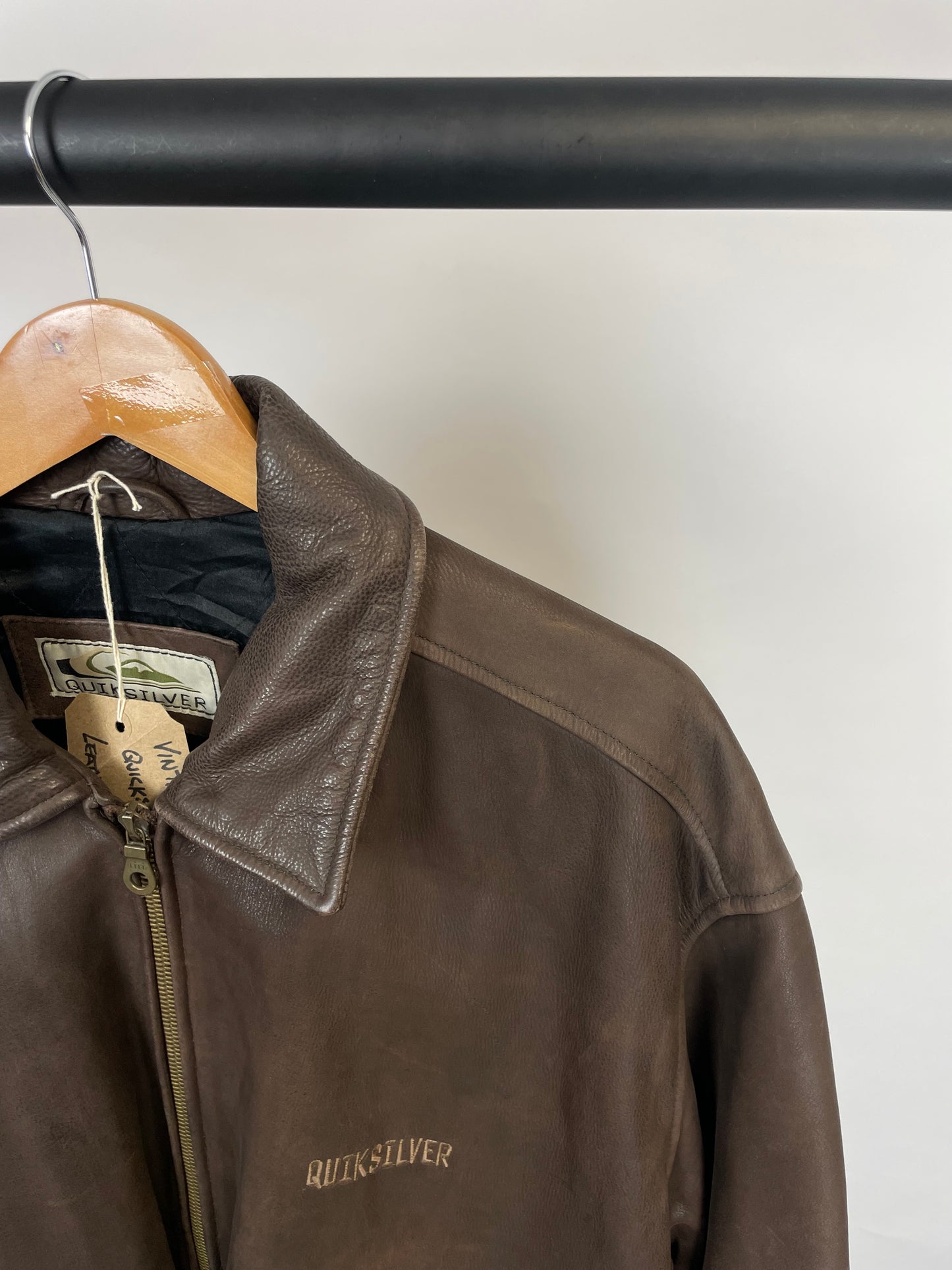 Vintage 90s Quicksilver Leather Jacket