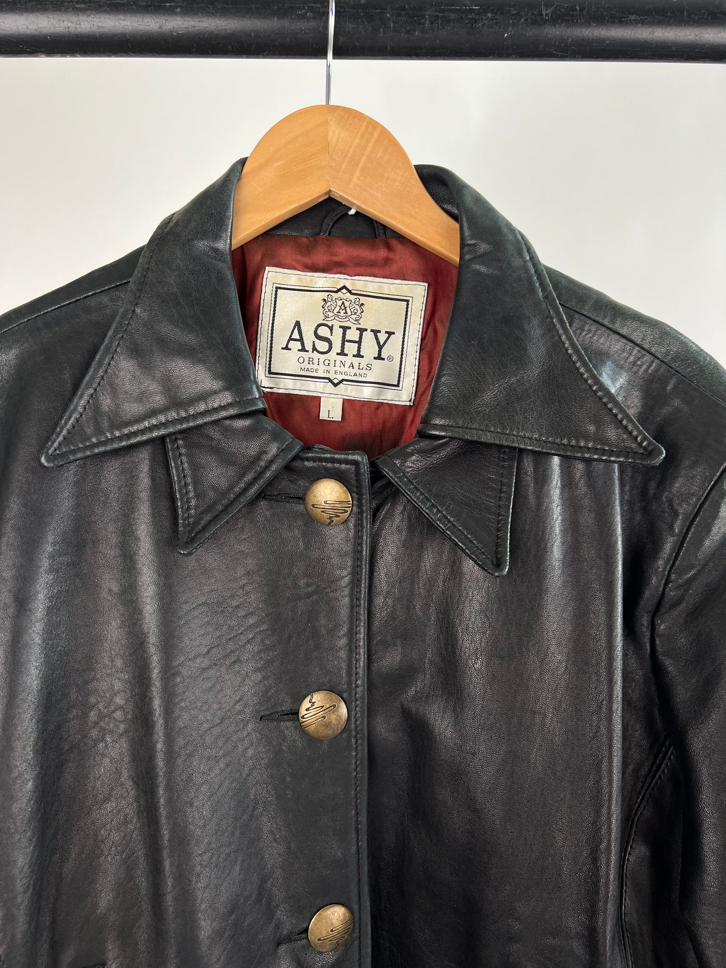 Vintage 90s Ashy Leather Jacket