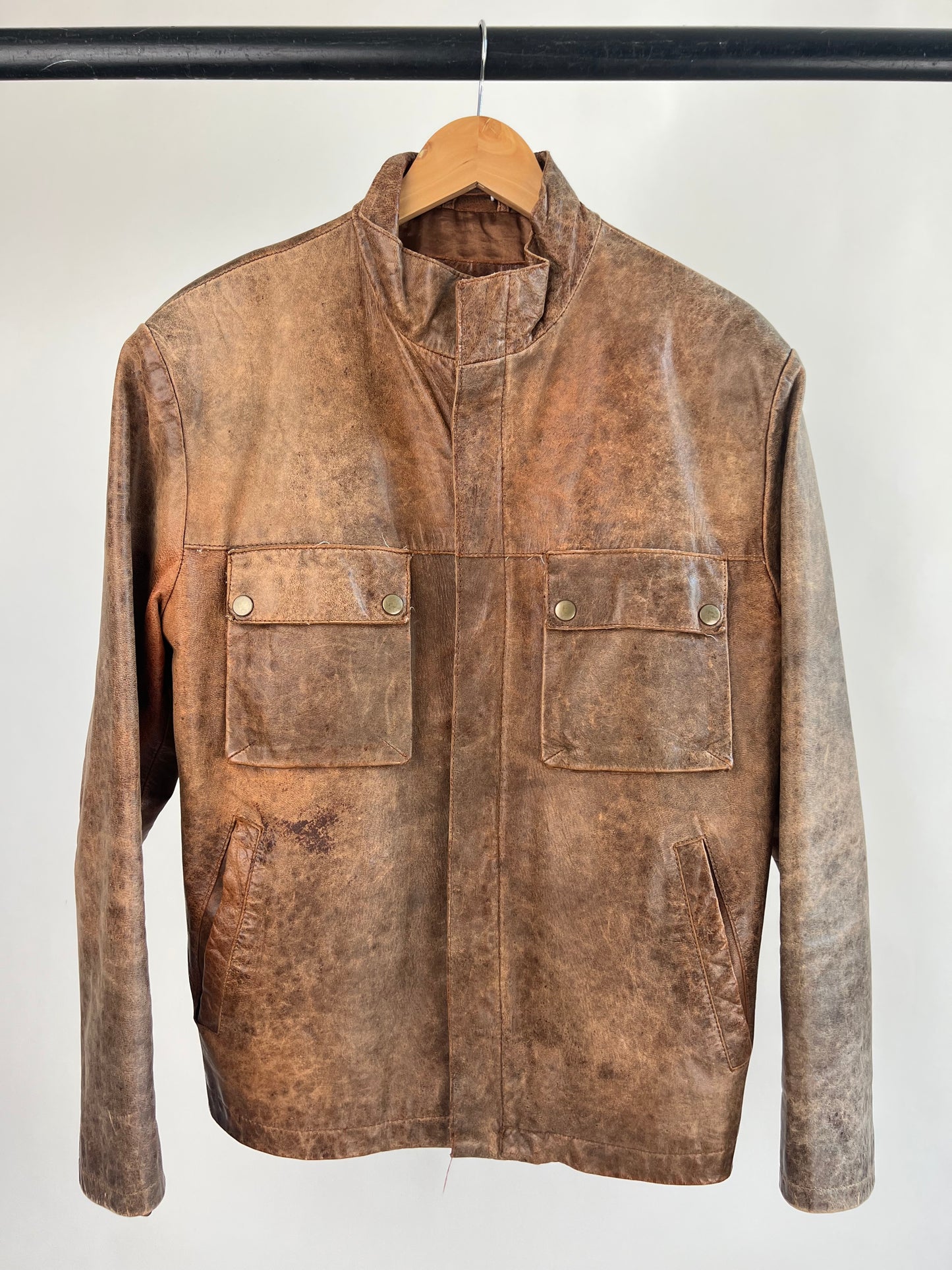 Vintage 90s Distressed Leather Jacket