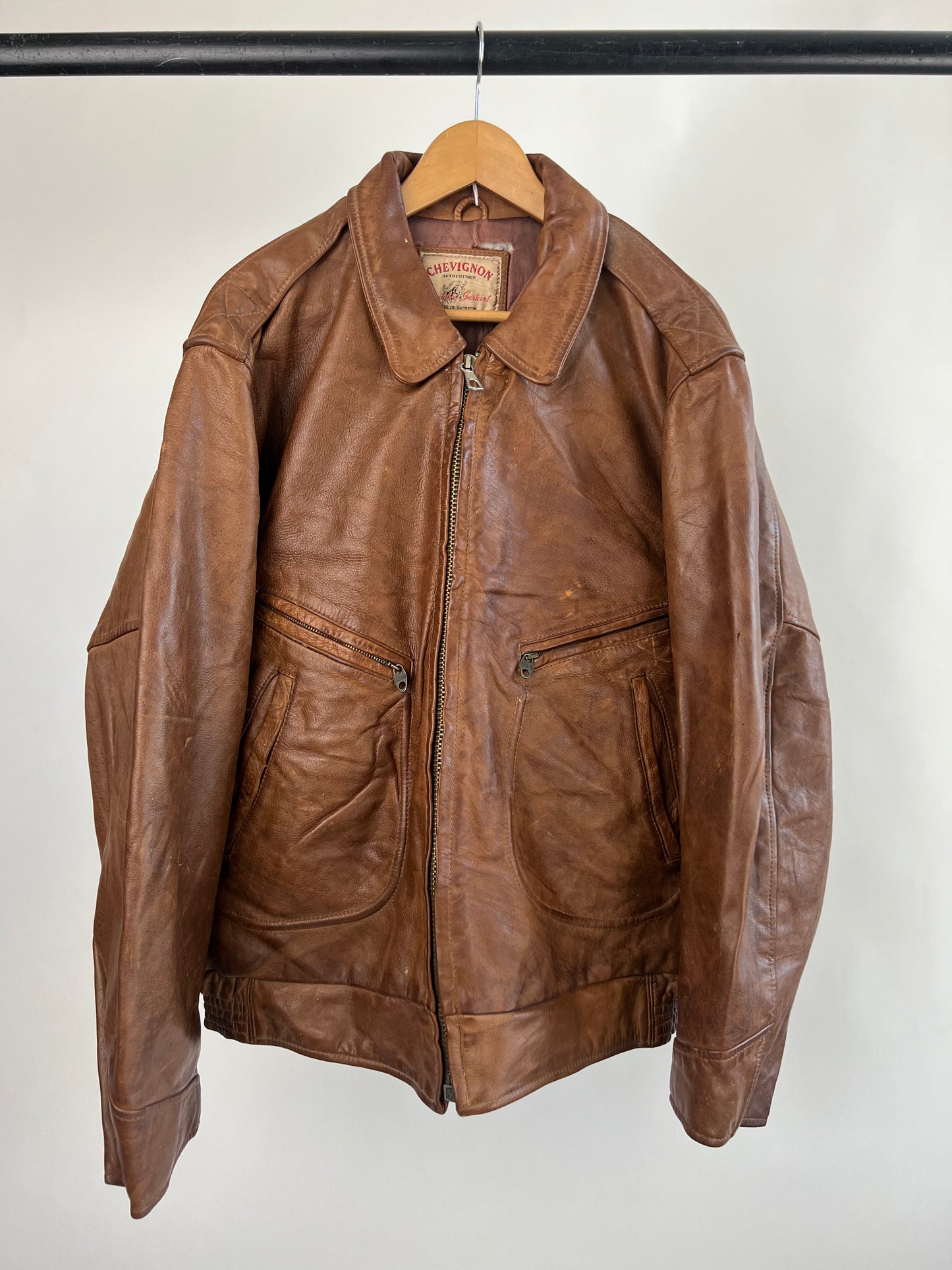 Vintage 90s Chevignon Leather Jacket