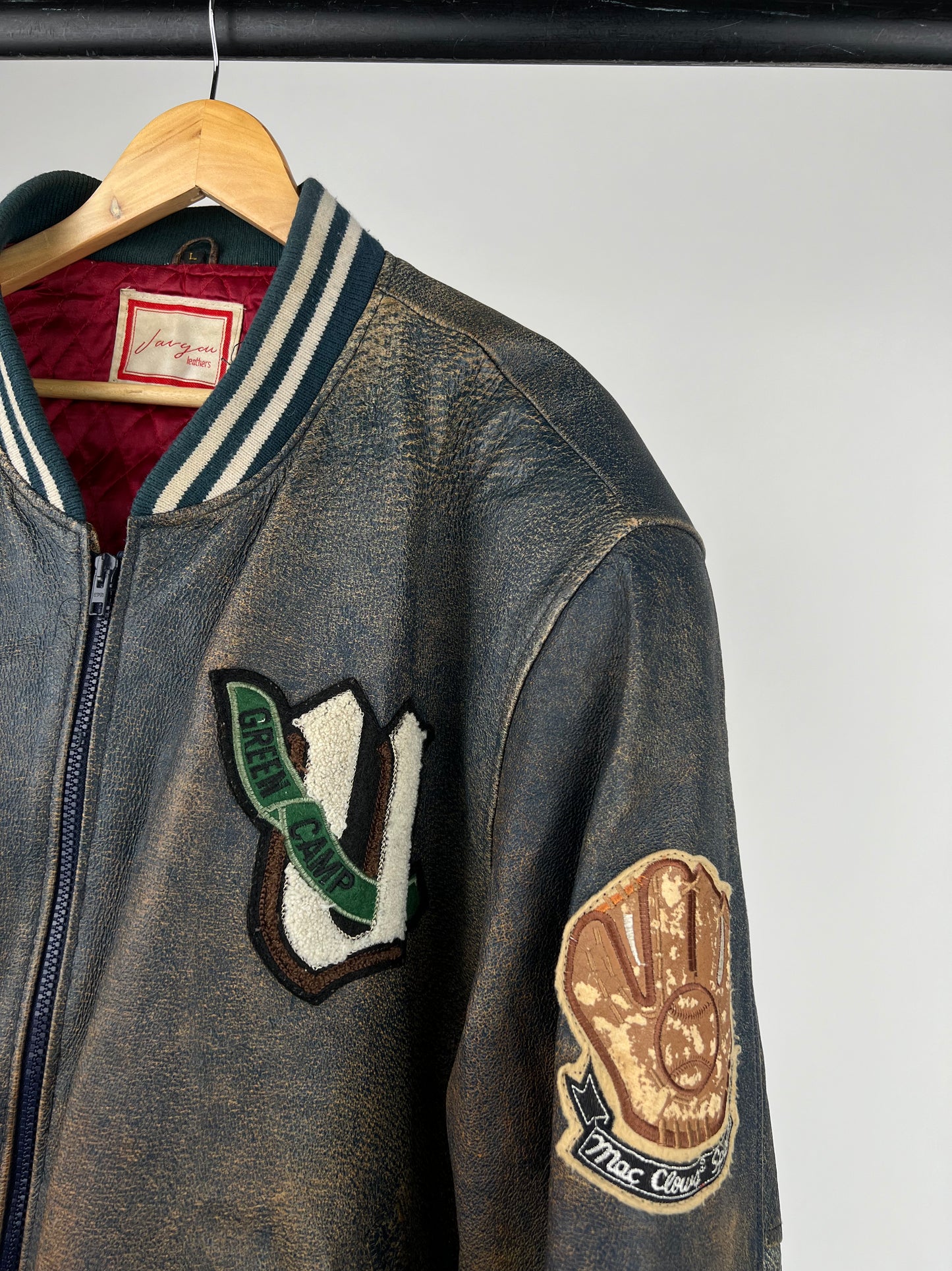 Vintage 90s Indian.S Leather Bomber Jacket