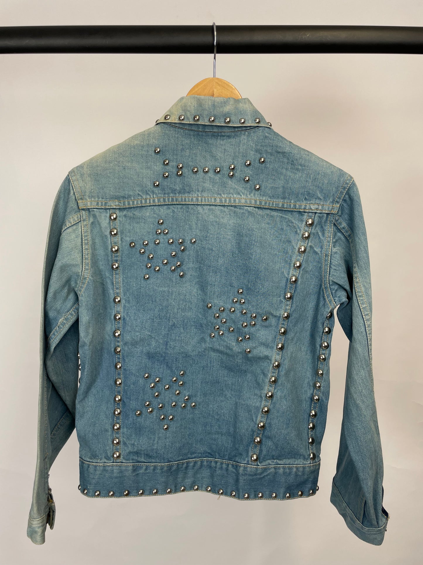 Vintage 90s Denim Star Tack Pattern Jacket
