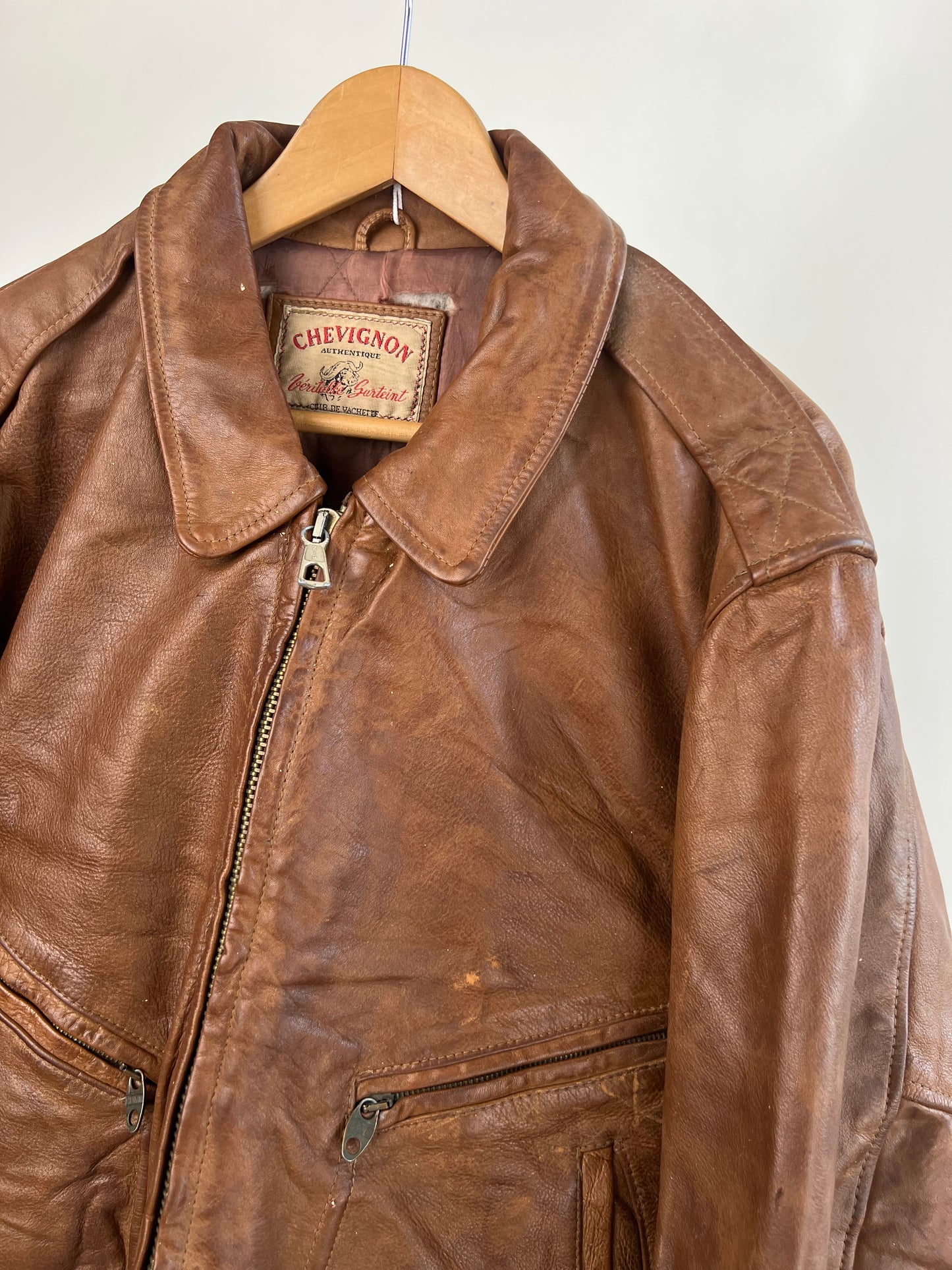Vintage 90s Chevignon Leather Jacket