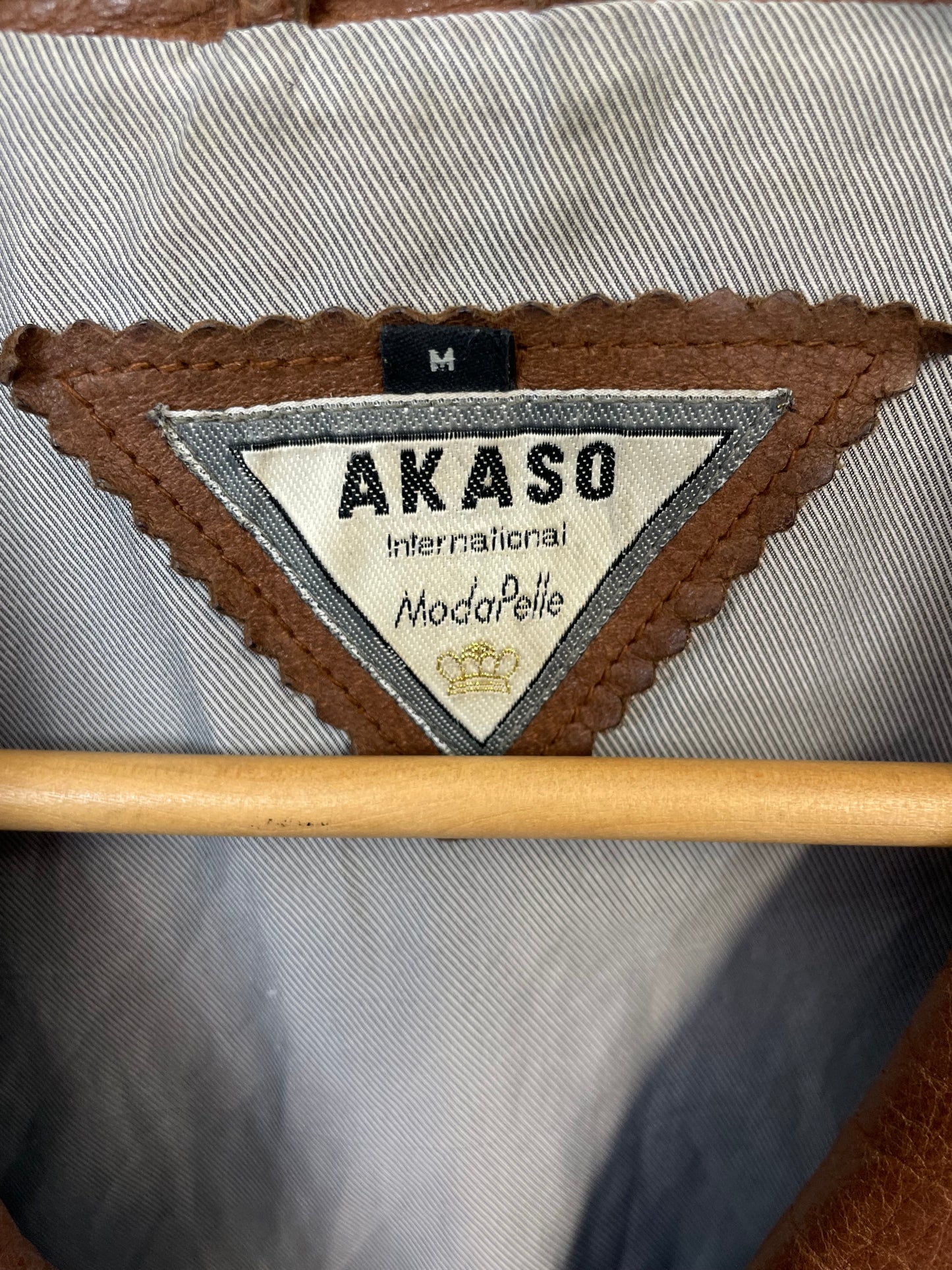 Vintage 90s AKASO International Long Leather Jacket