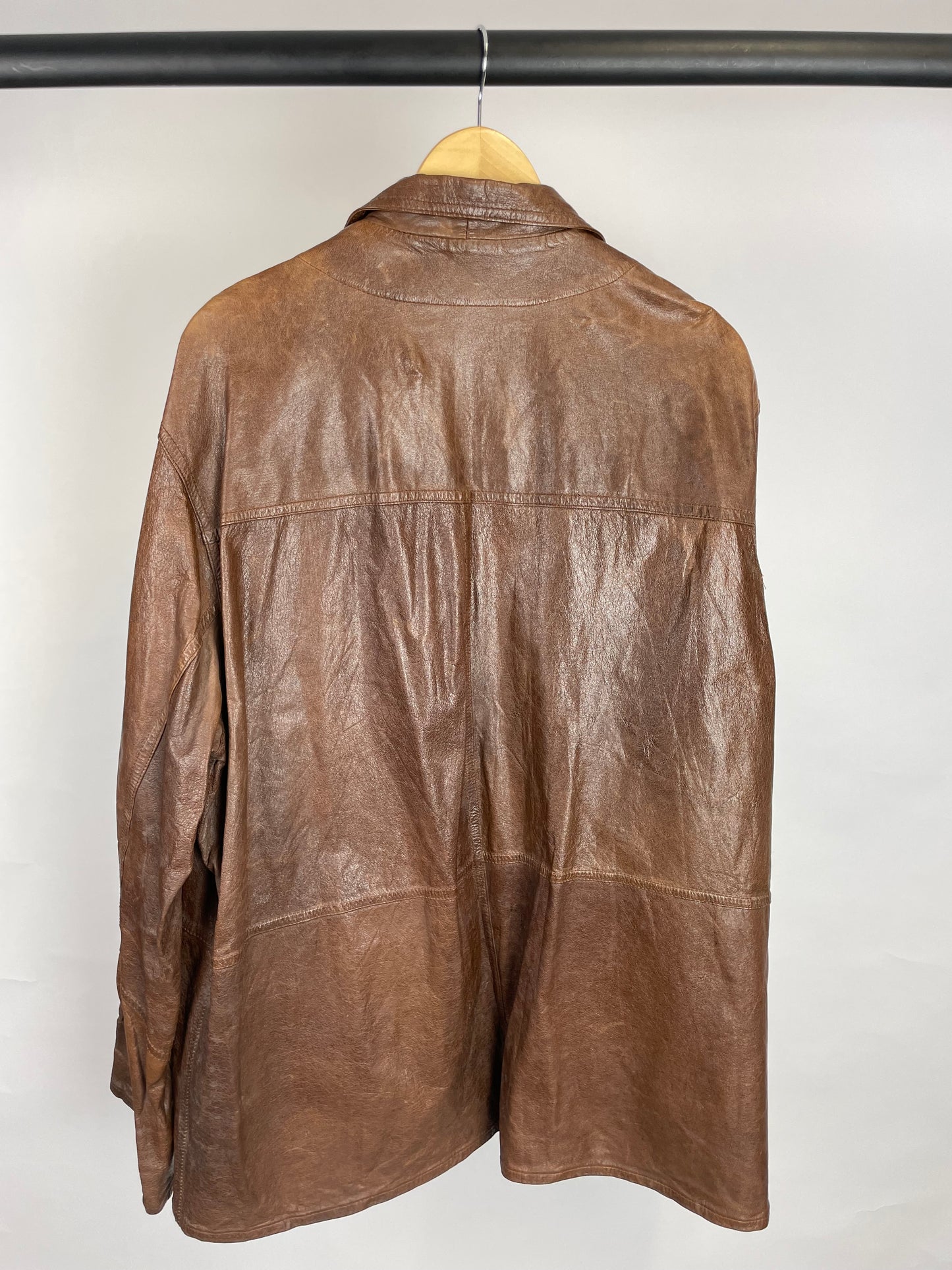 Reversible 90s Long Leather/Suede Jacket