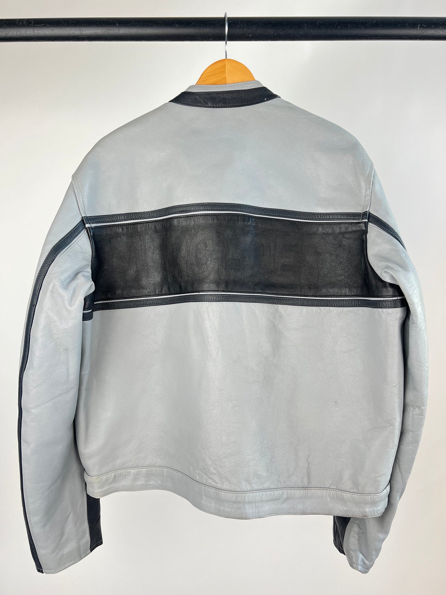 Hugo Boss Branded 90s Leather Motorbike Jacket
