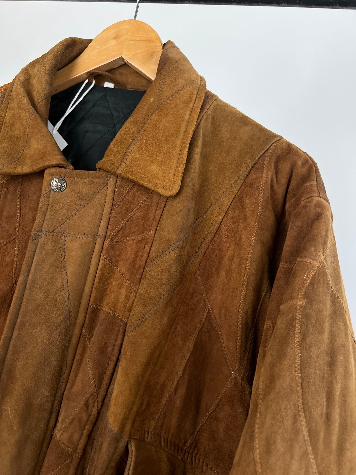 Patchwork 90s Suede Bomber Jacket