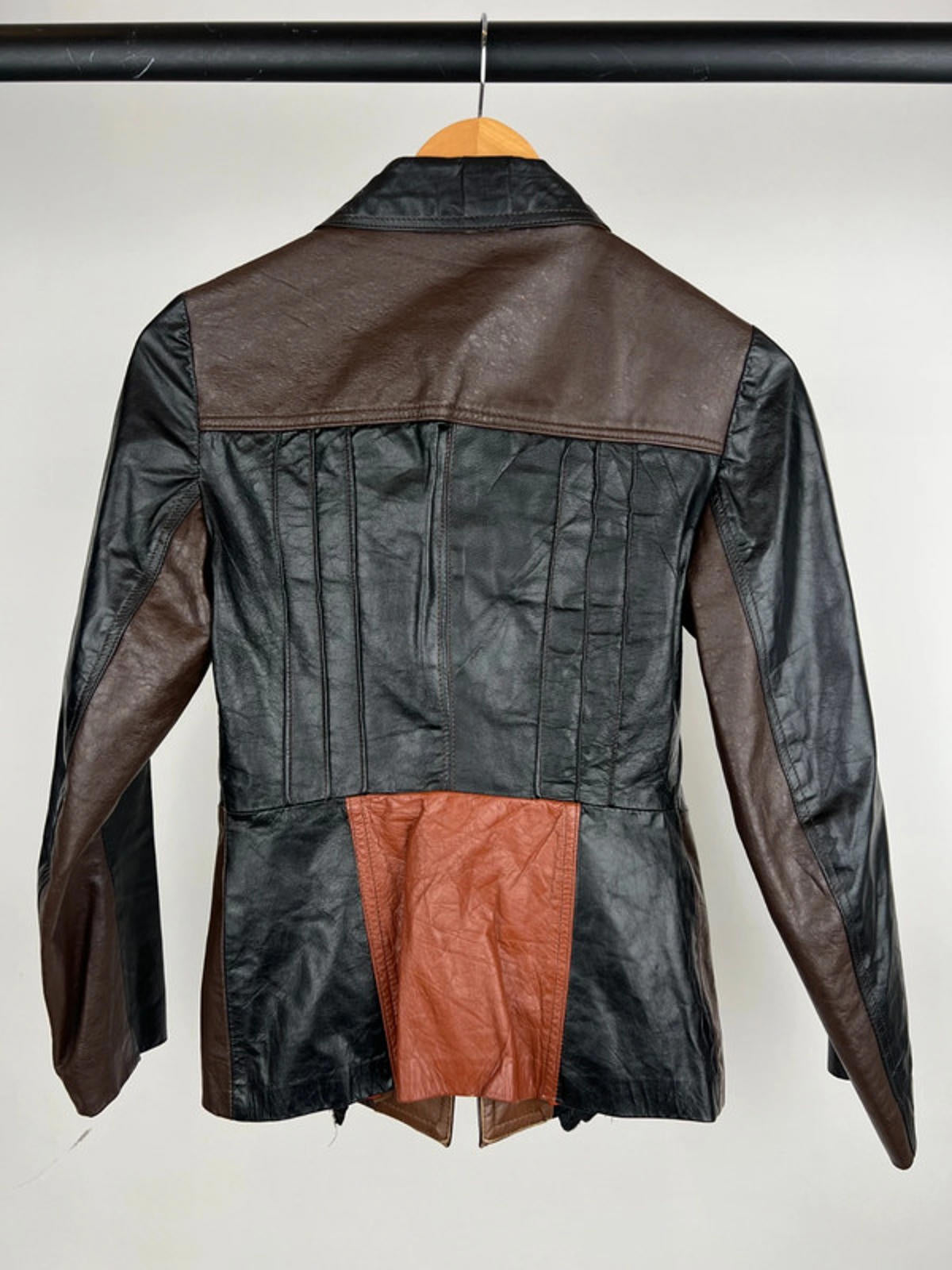 Vintage 90s Patchwork Leather Jacket