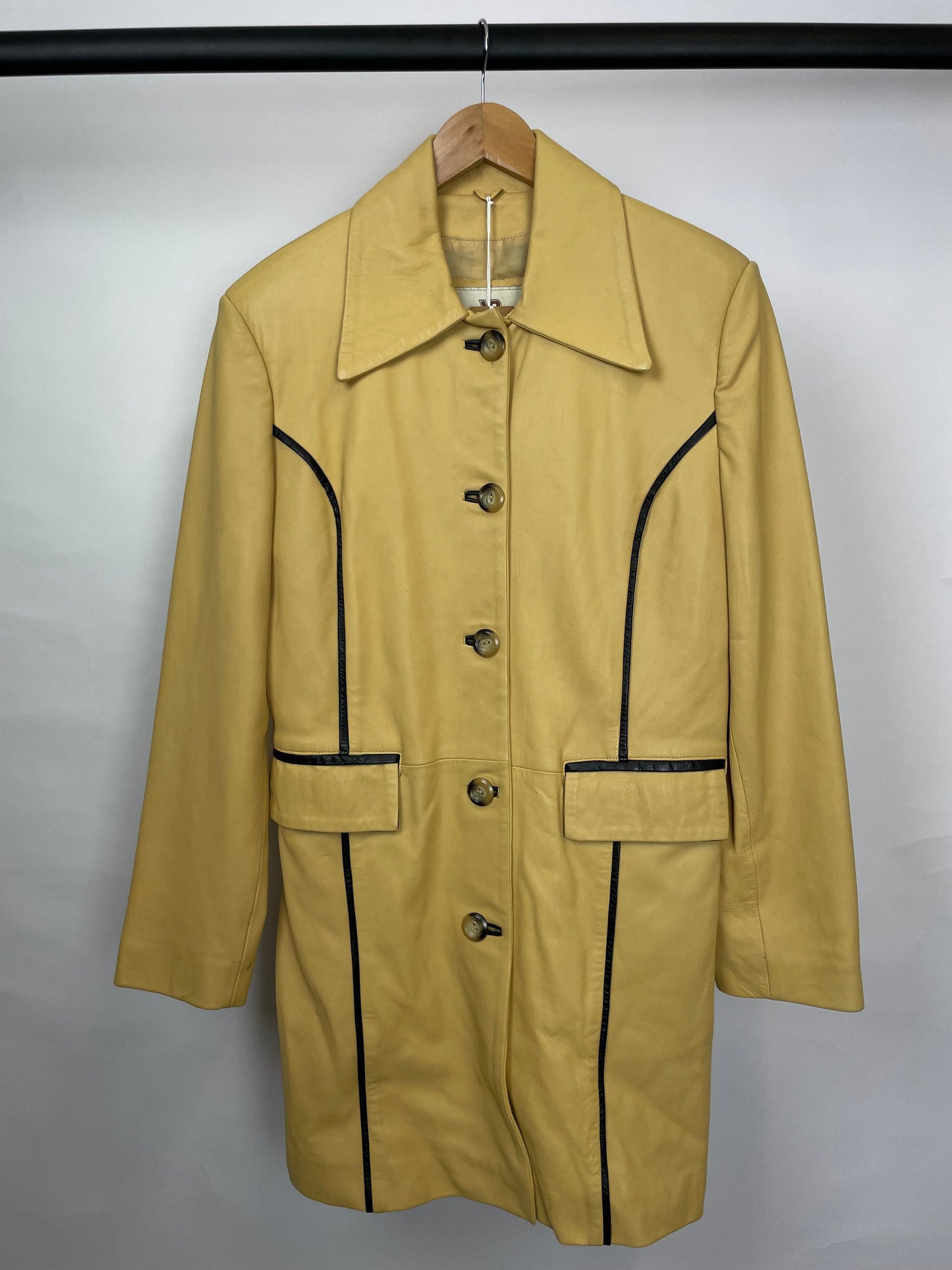 Vintage 90s Vera Pelle Long Leather Jacket