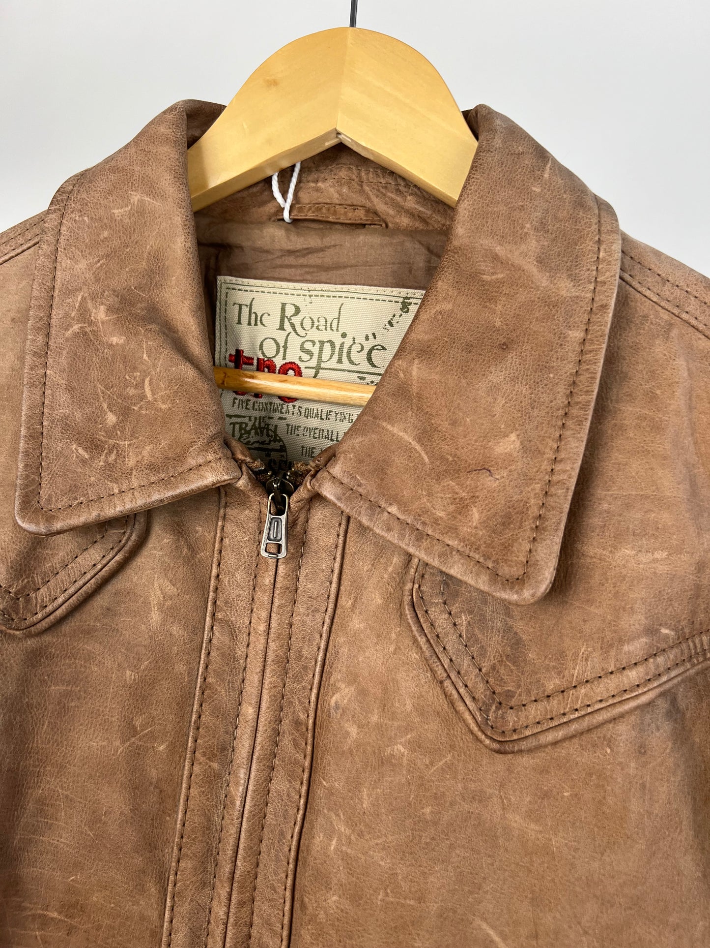 Vintage 90s The Road Of Spice Brown Leather Jacket