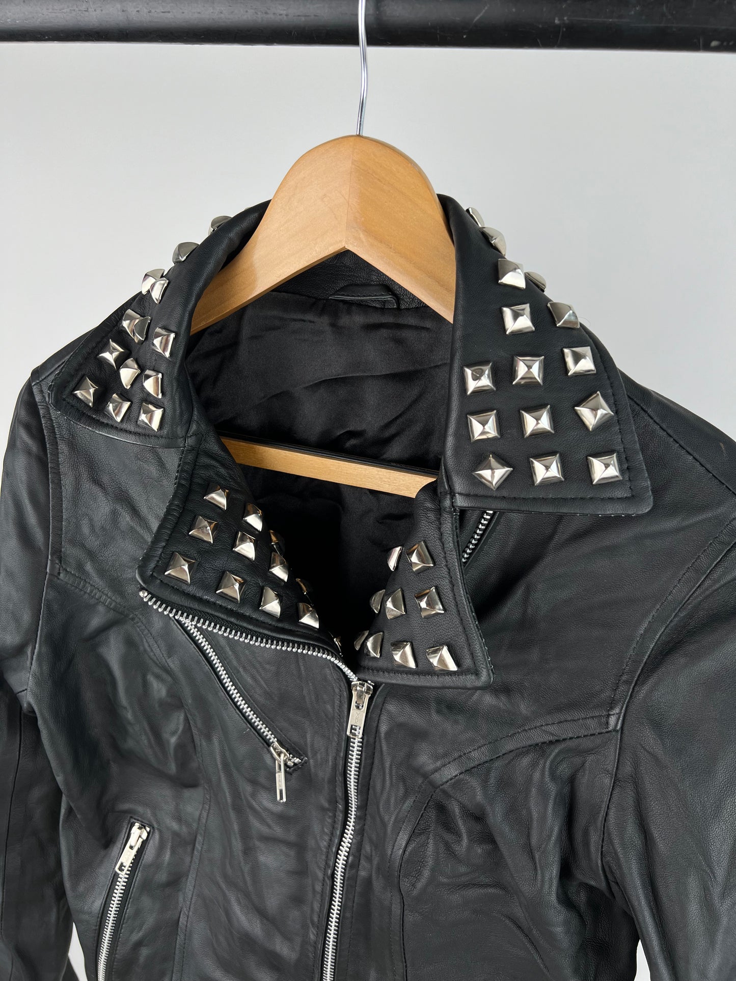 Vintage 90s Studded Classic Leather Biker Jacket